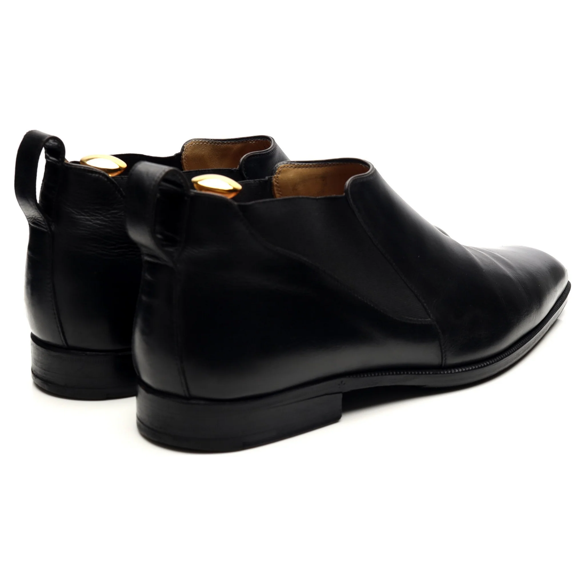Black Leather Low Chelsea Boots UK 9.5 - Image 5