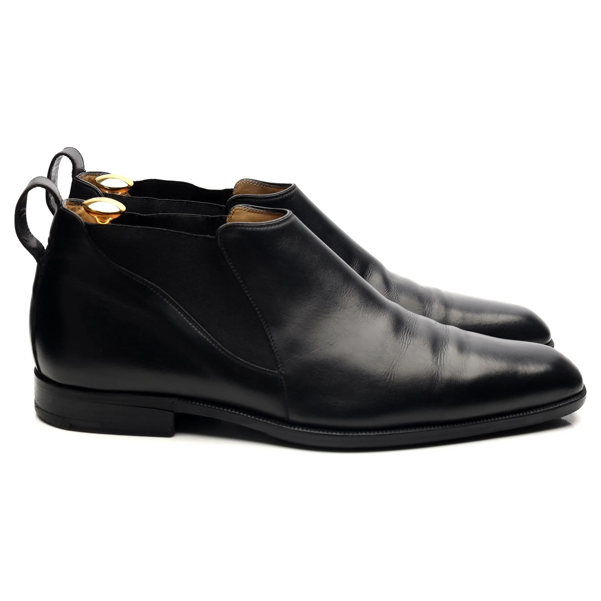 Black Leather Low Chelsea Boots UK 9.5 - Image 6