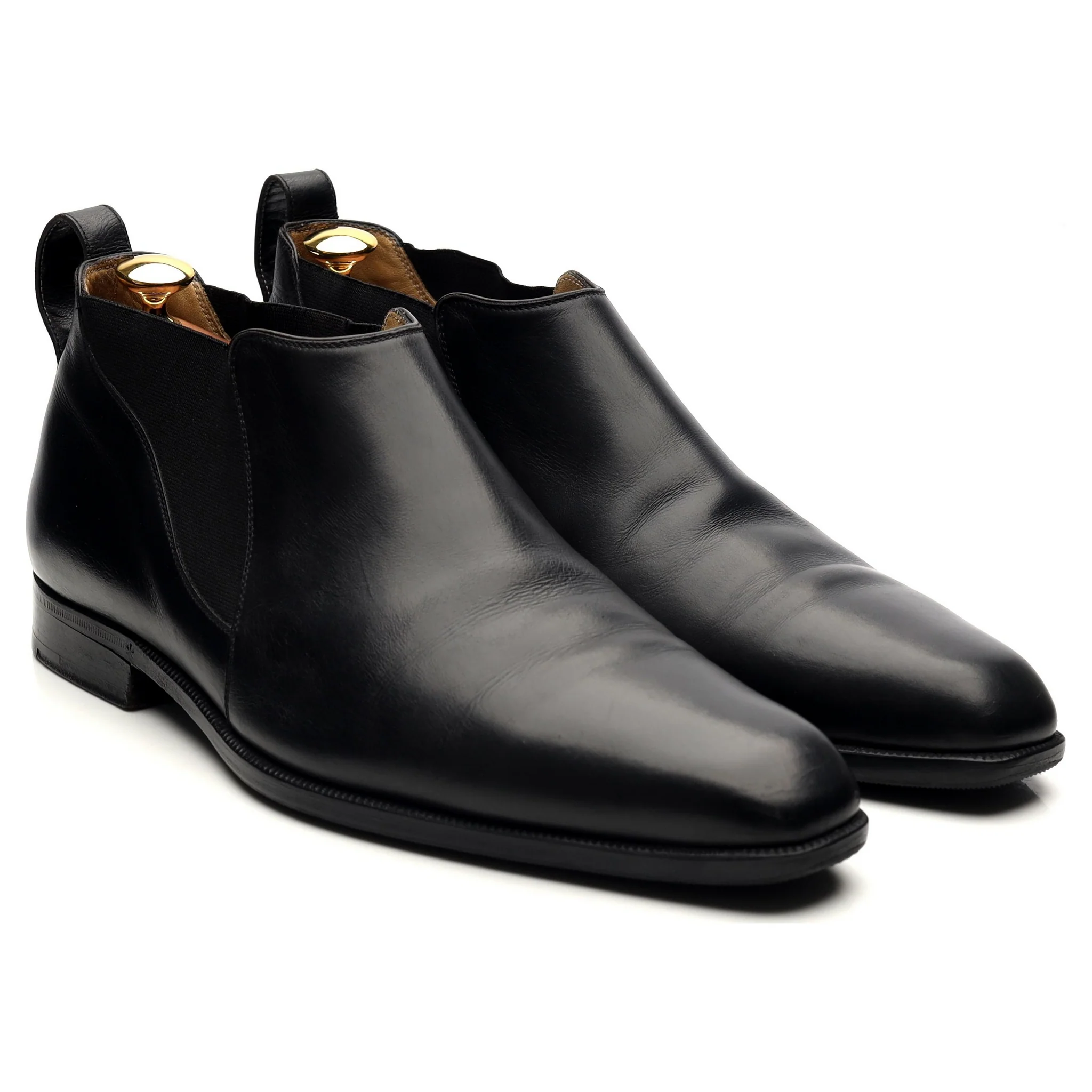 Black Leather Low Chelsea Boots UK 9.5 - Image 7