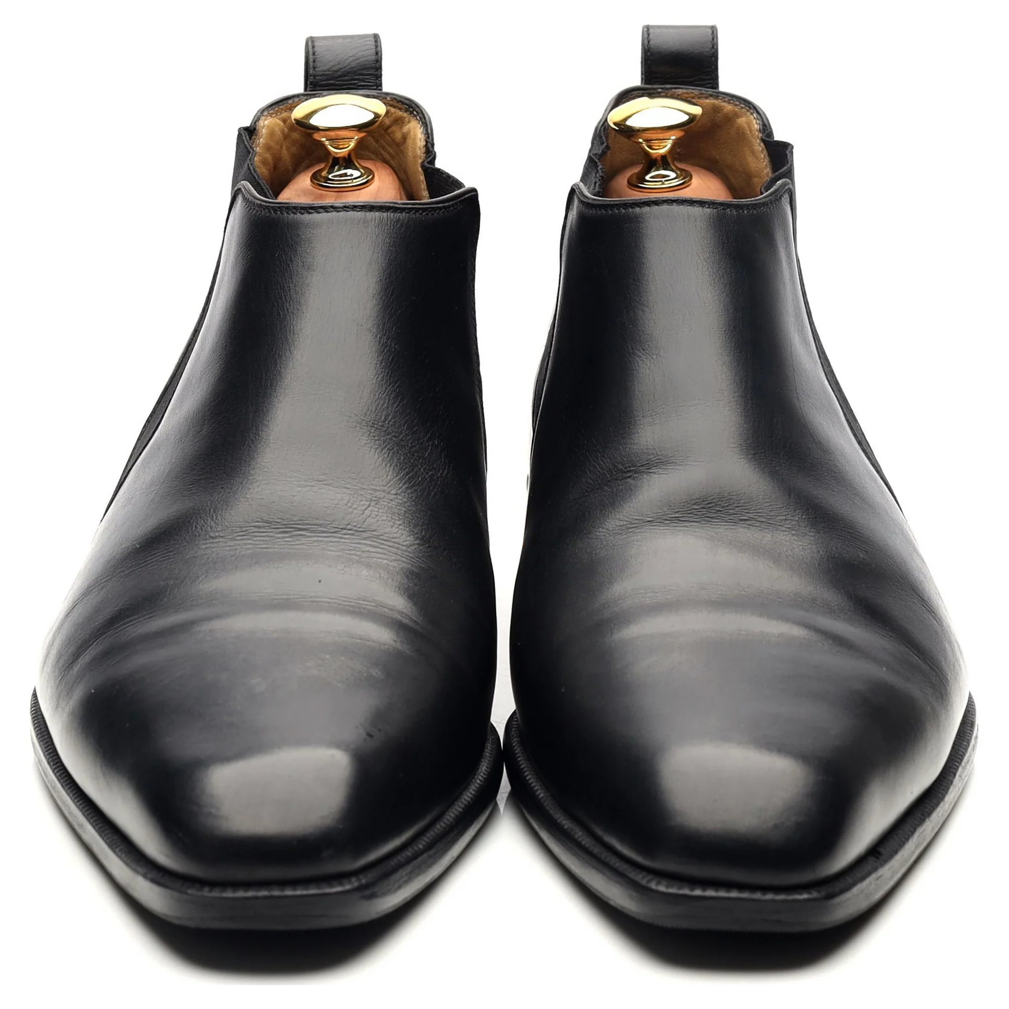 Black Leather Low Chelsea Boots UK 9.5 - Image 8