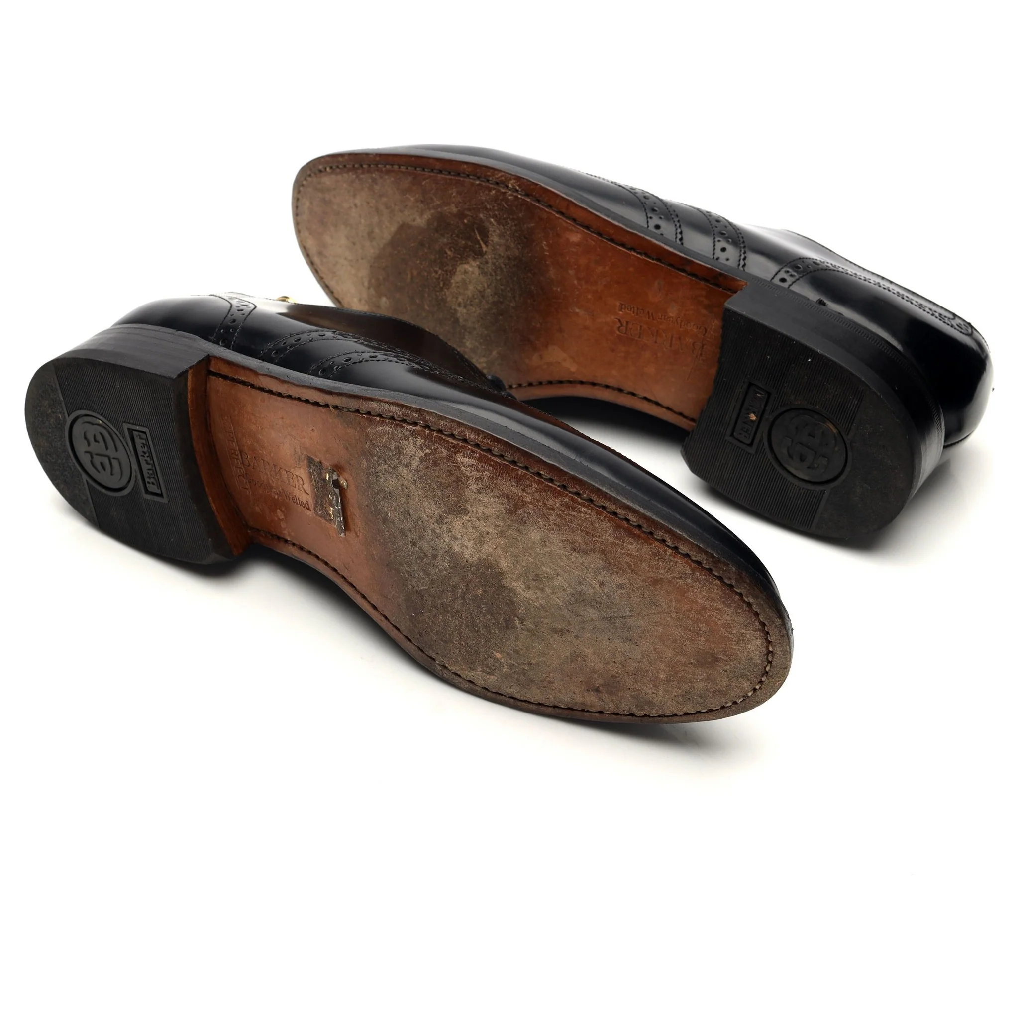 Black Leather Brogues UK 8.5 G - Image 5