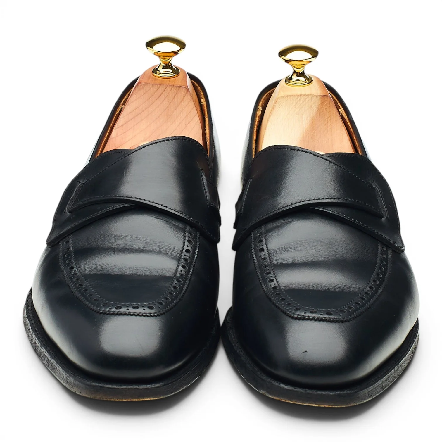 'Matthew' Black Leather Butterfly Loafers UK 7 E - Image 2