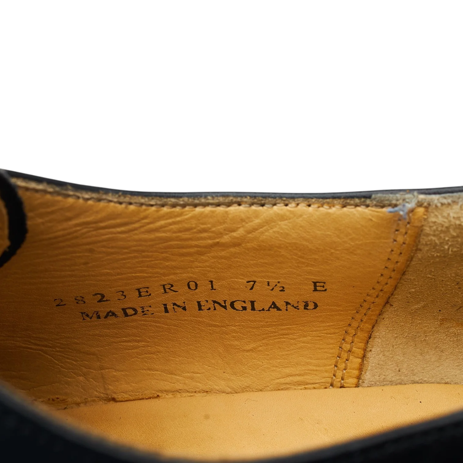 Black Leather Cap Toe Derby UK 7.5 E - Image 7