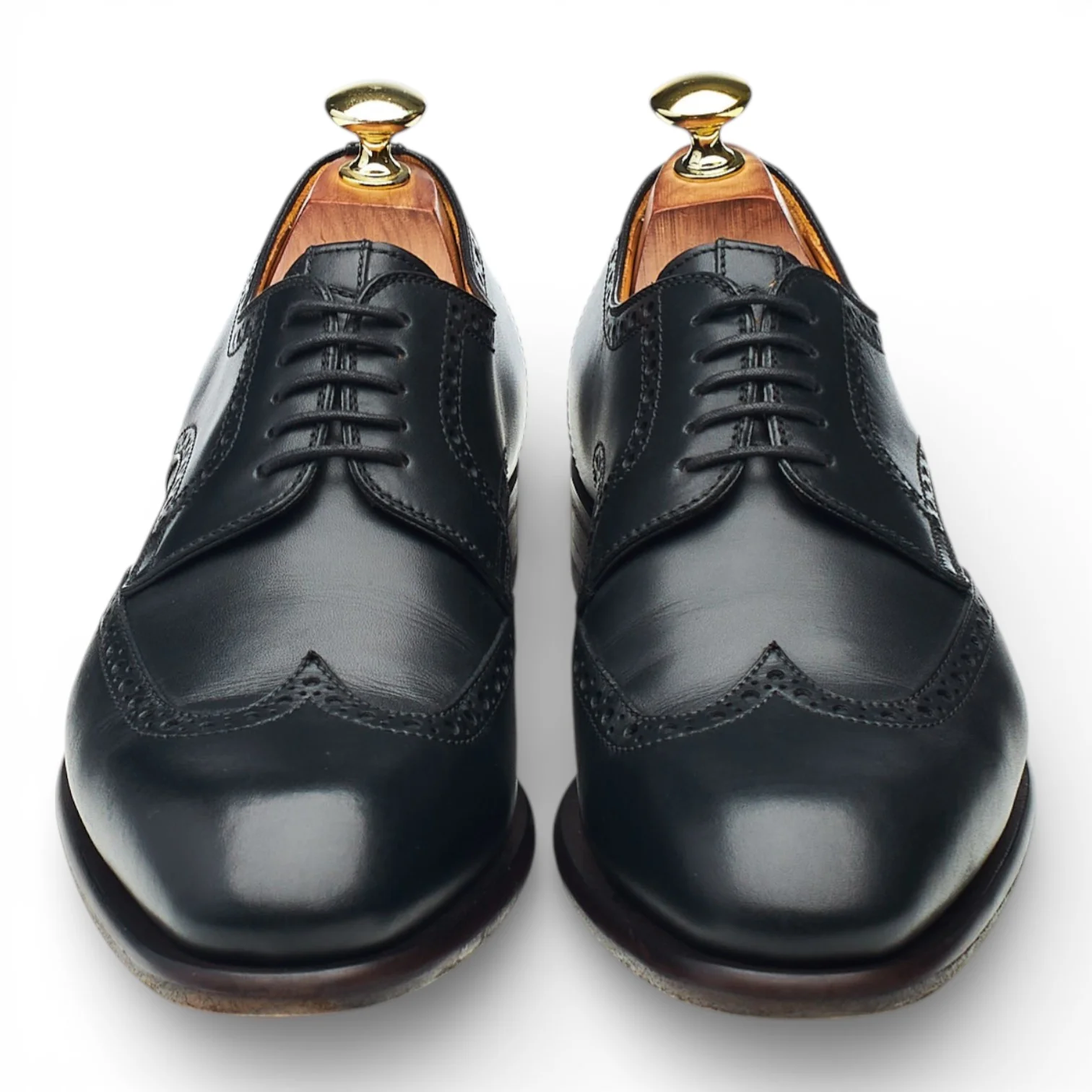 Black Leather Derby Brogues UK 6 EU 40 - Image 2