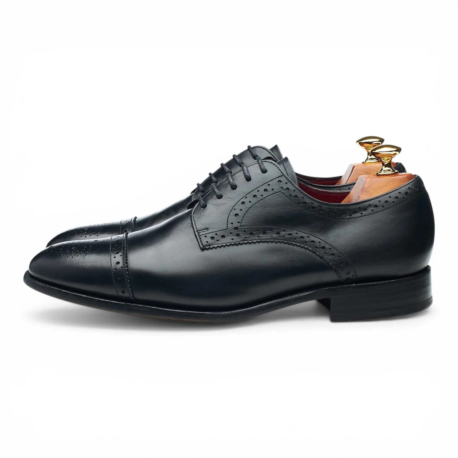 Black Leather Derby Brogues UK 8.5 F - Image 3