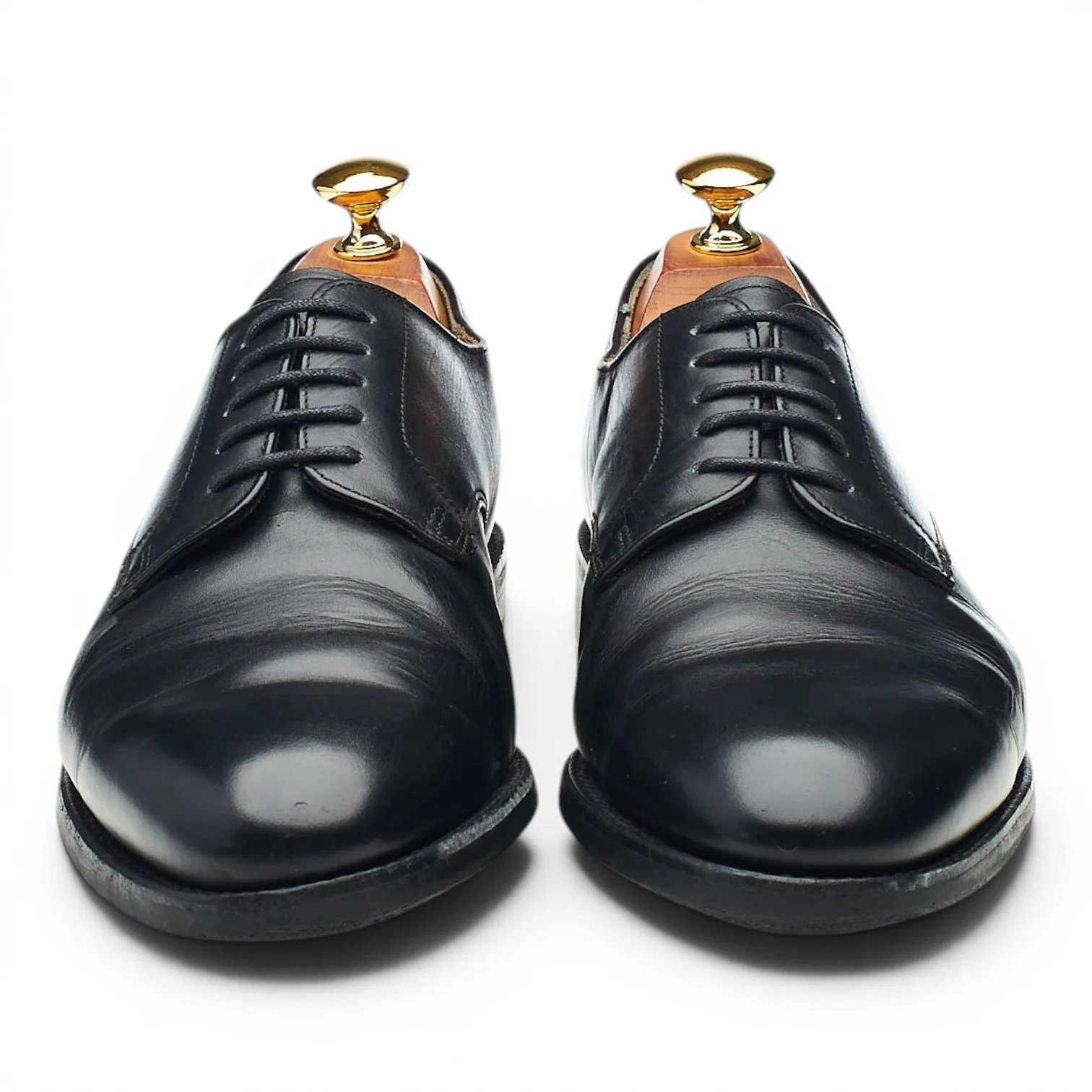 Black Leather Derby UK 6.5 E - Image 2