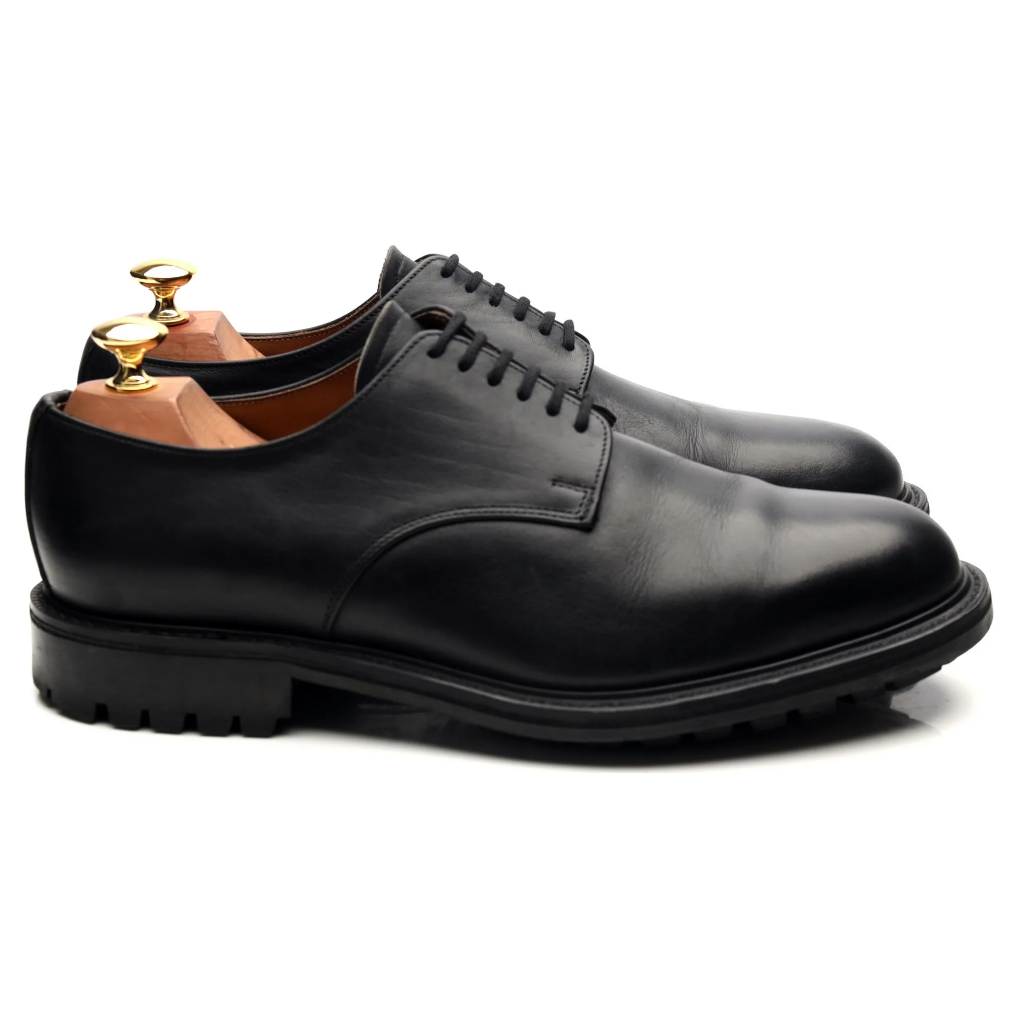 'Maine' Black Leather Derby UK 9 FX - Image 6