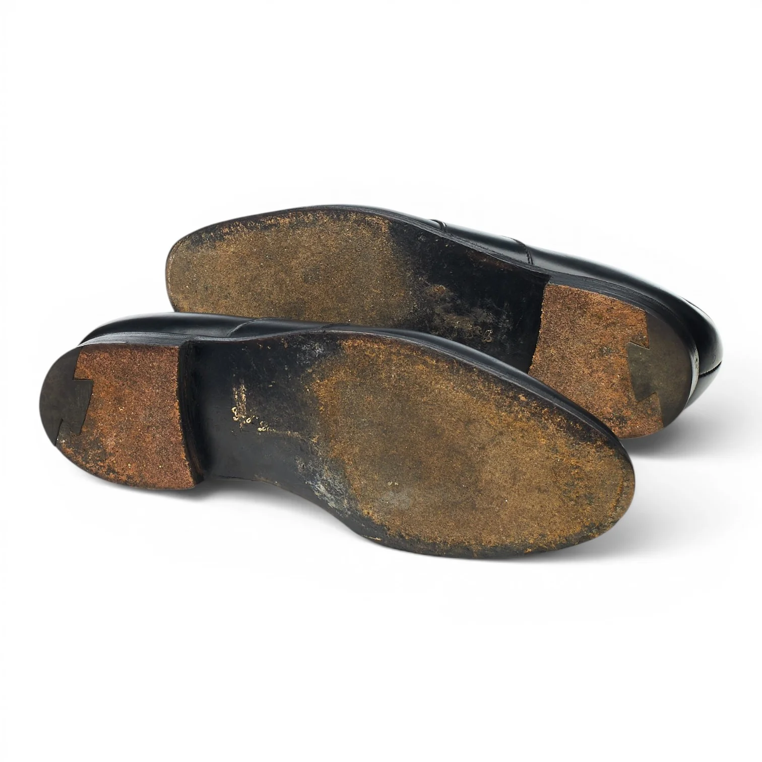 Black Leather Loafers UK 7.5 E - Image 5