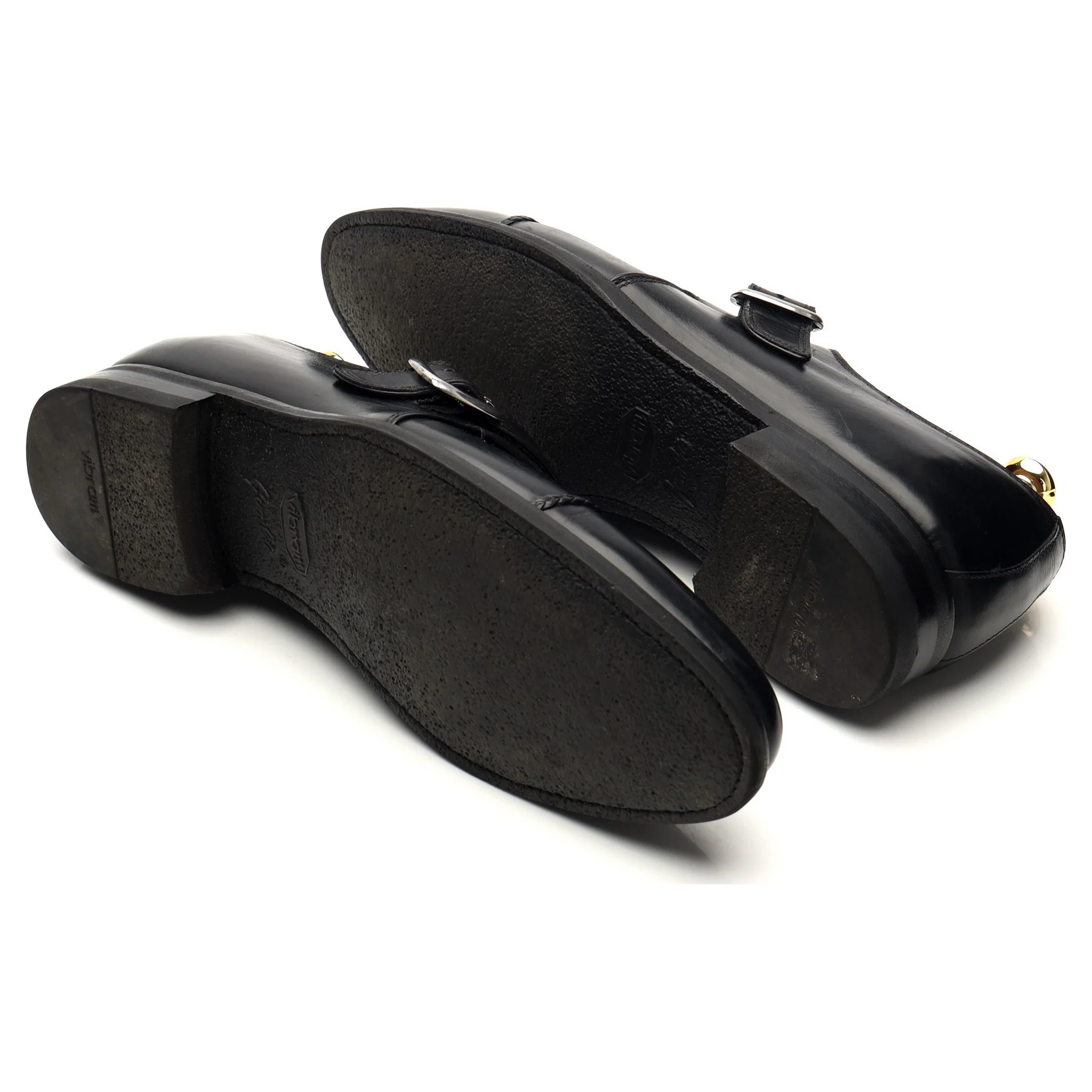 Black Leather Monk Strap UK 12 - Image 5
