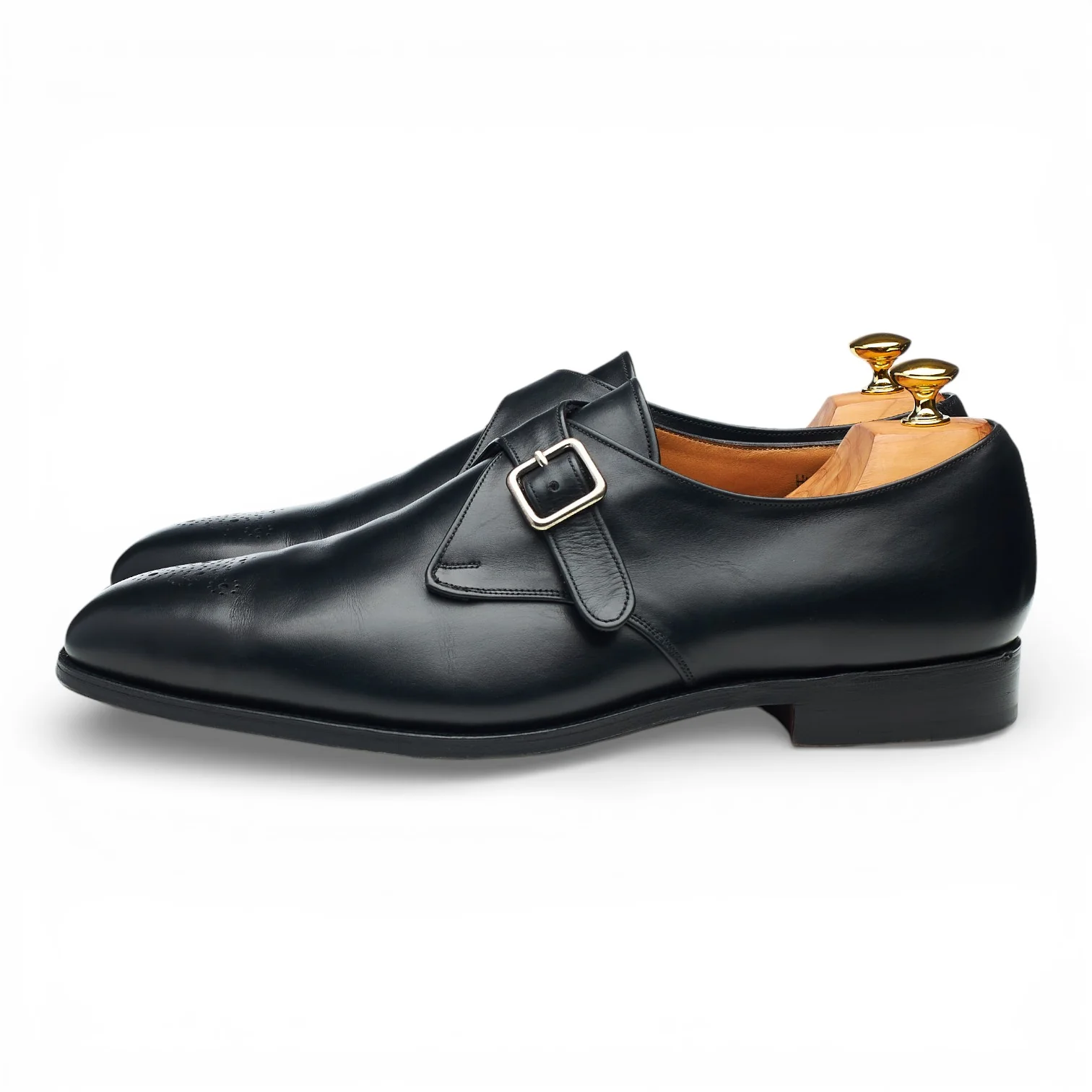 Black Leather Monk Strap UK 12 - Image 3