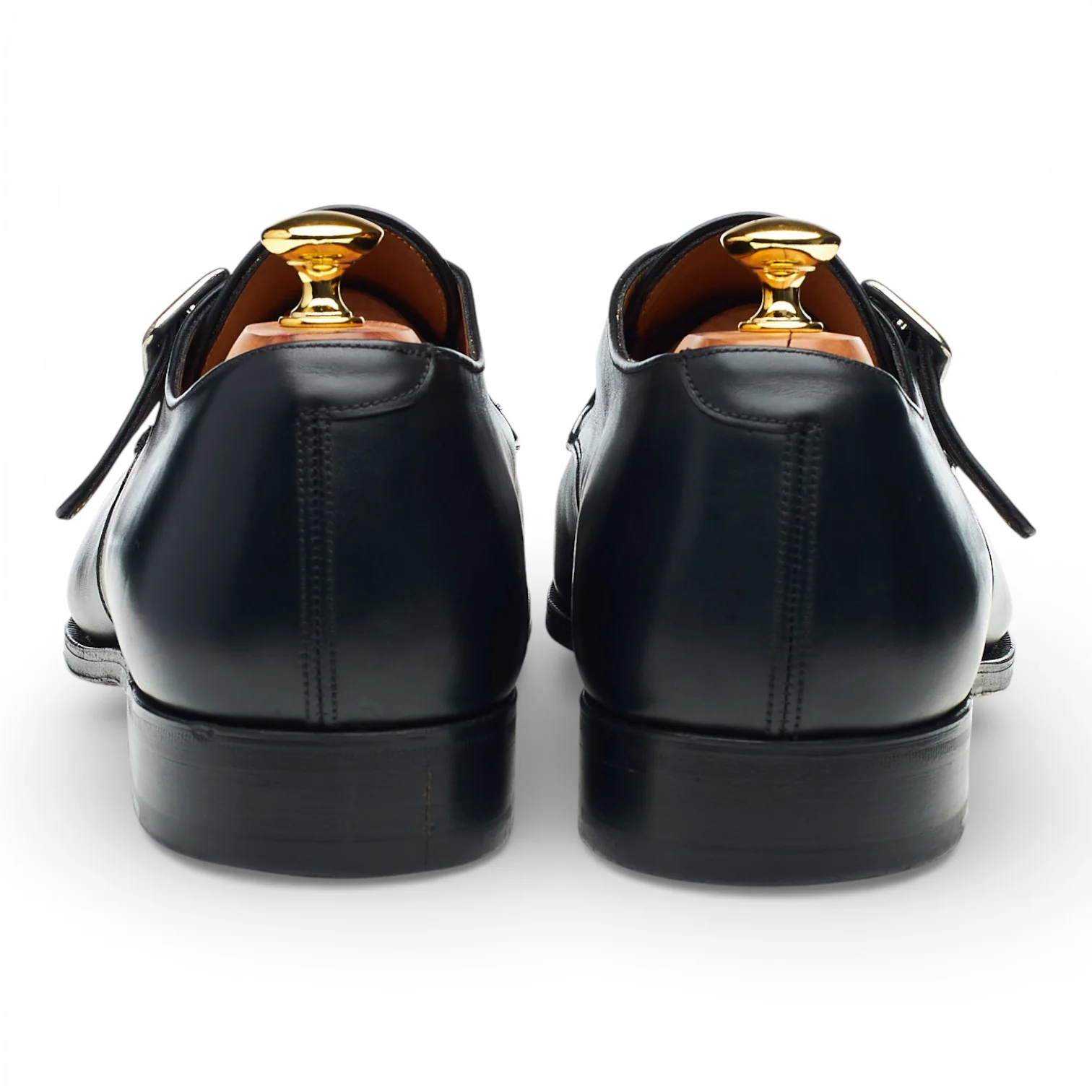 Black Leather Monk Strap UK 12 - Image 4