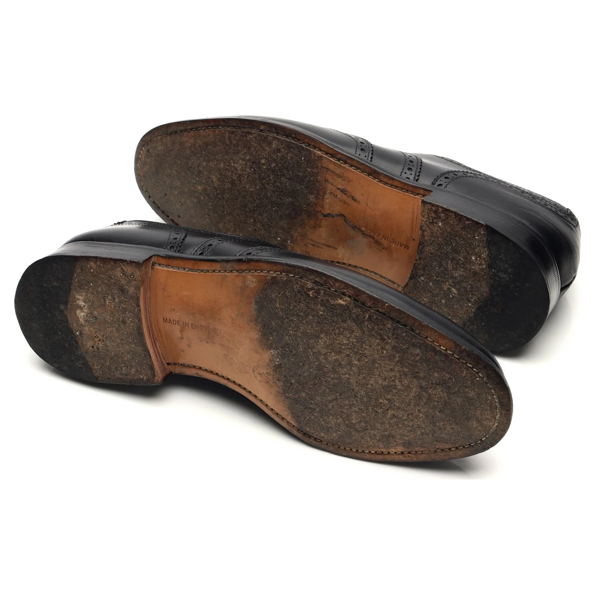 Black Leather Oxford Brogues UK 6.5 - Image 5
