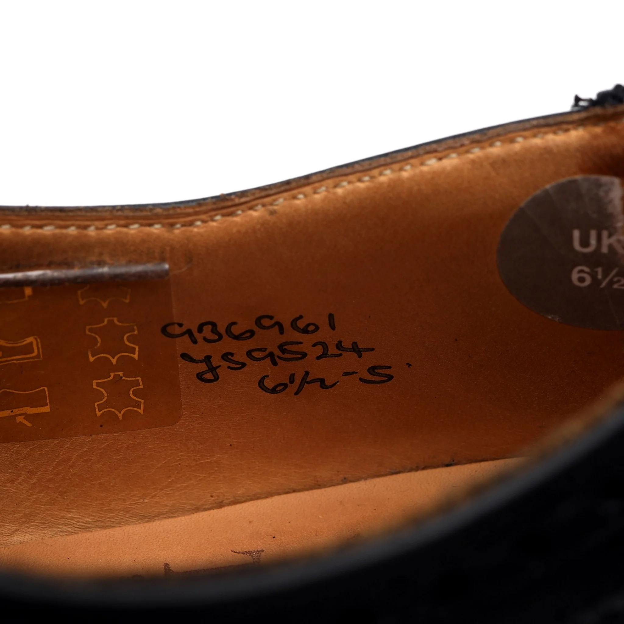 Black Leather Oxford Brogues UK 6.5 - Image 7