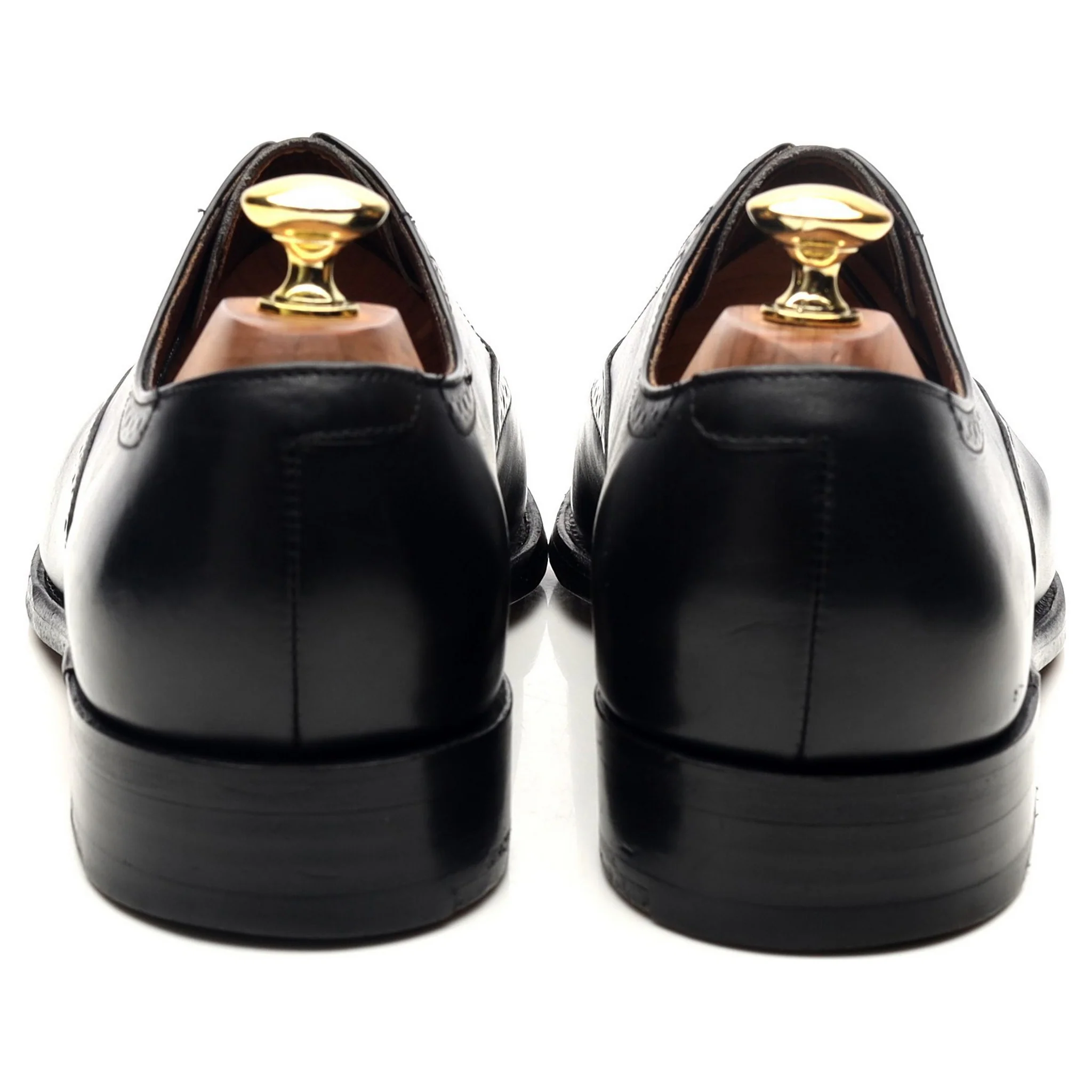 Black Leather Oxford Brogues UK 8 F - Image 4
