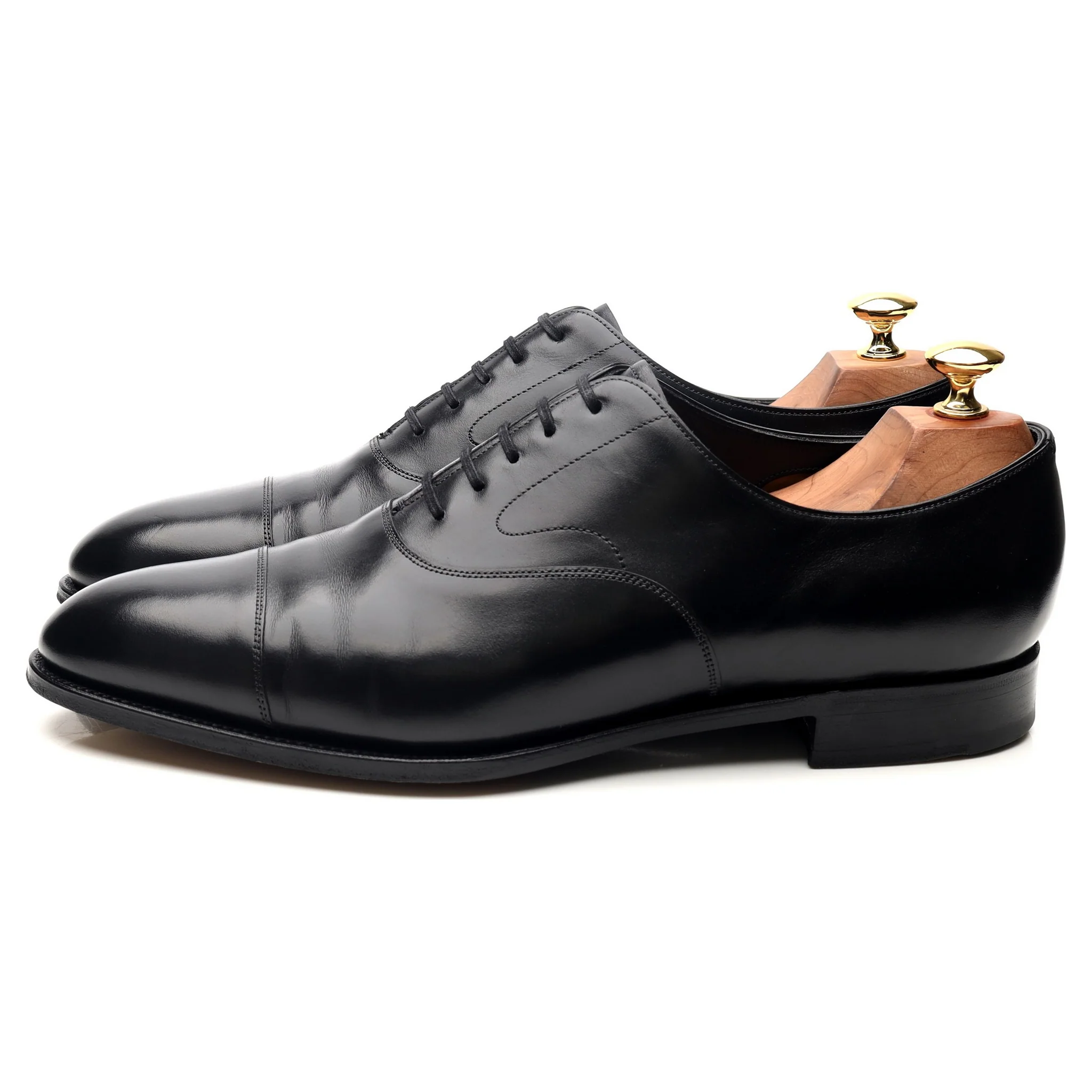 'Chelsea' Black Leather Oxford UK 9.5 E - Image 2