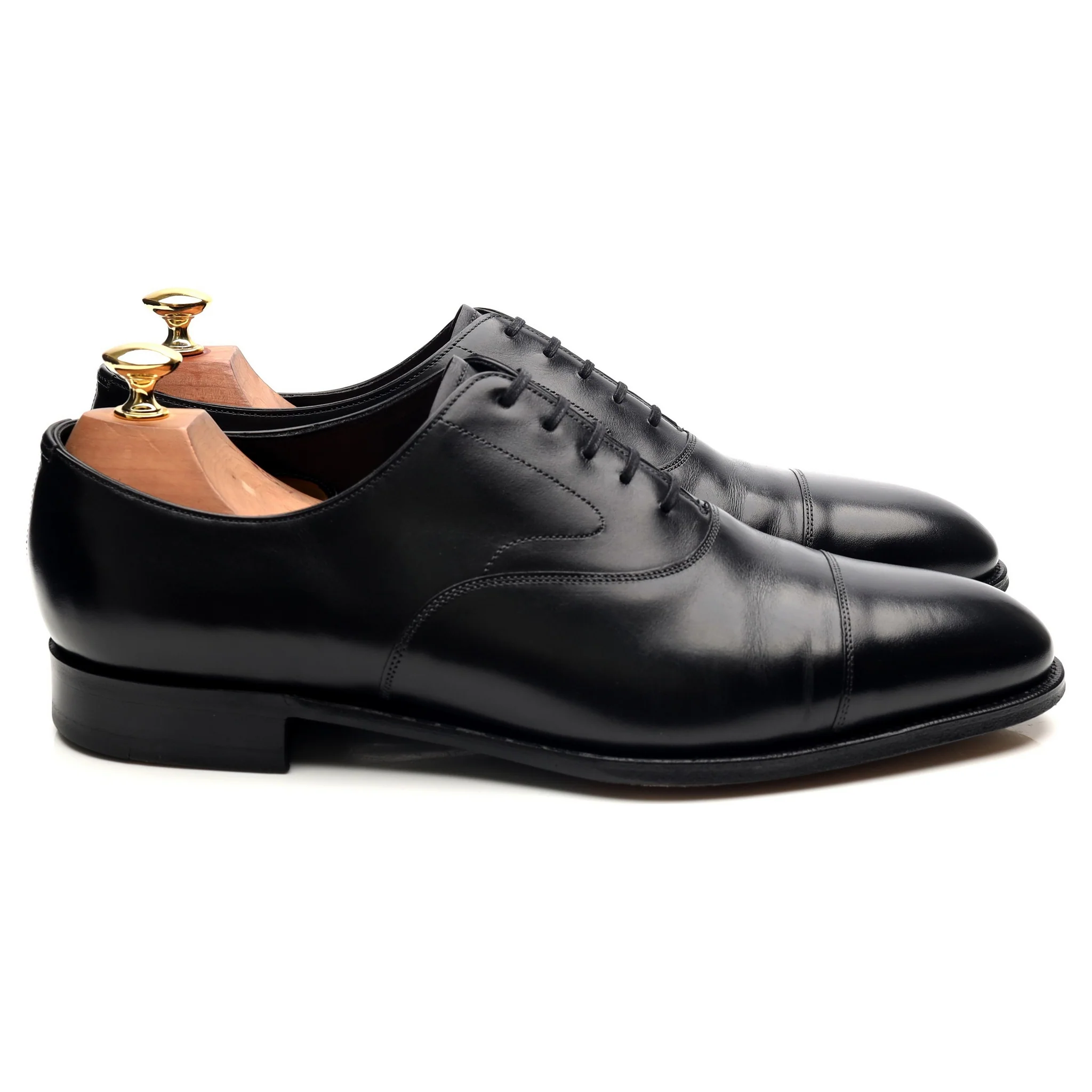'Chelsea' Black Leather Oxford UK 9.5 E - Image 6