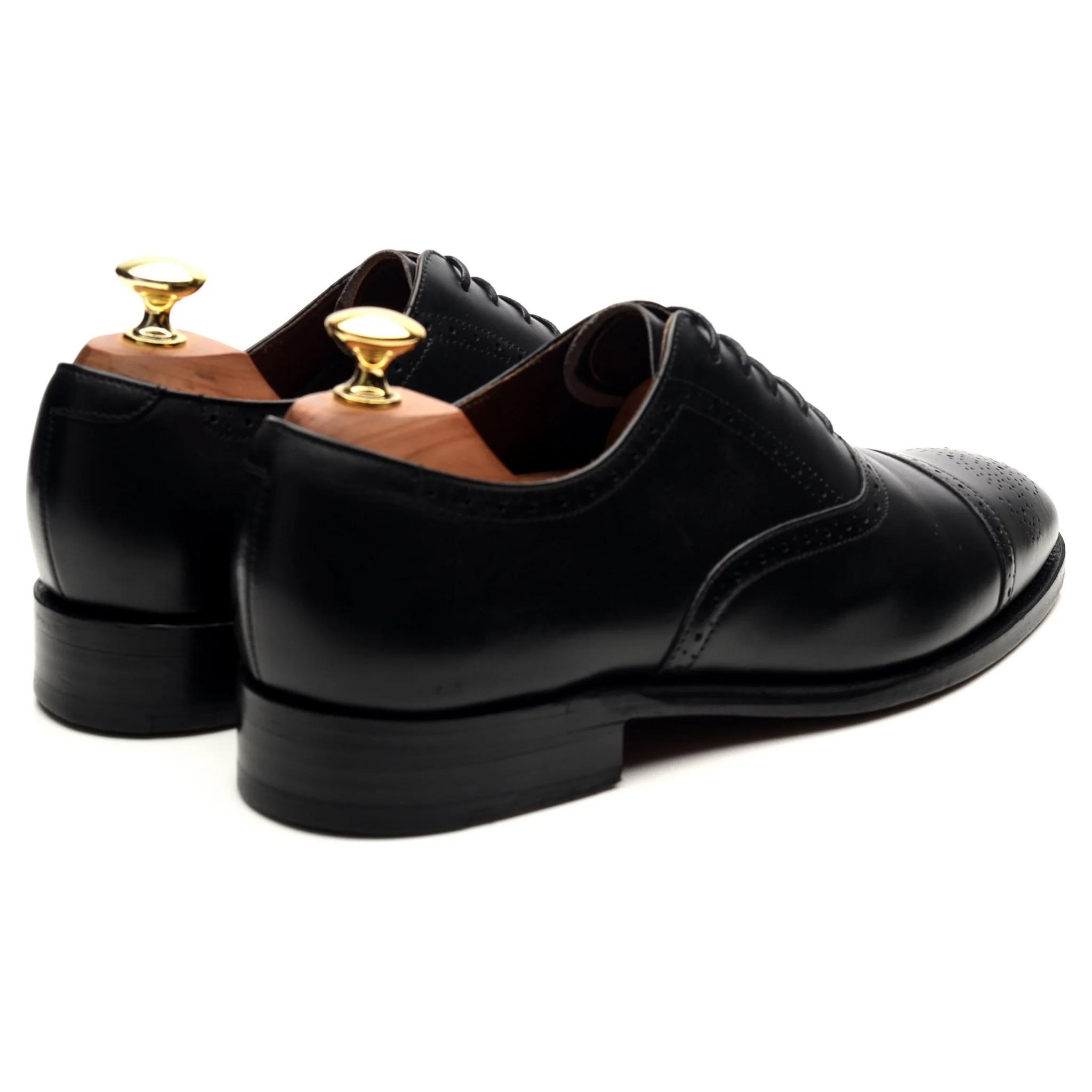 Black Leather Oxford Brogues UK 8 F - Image 5