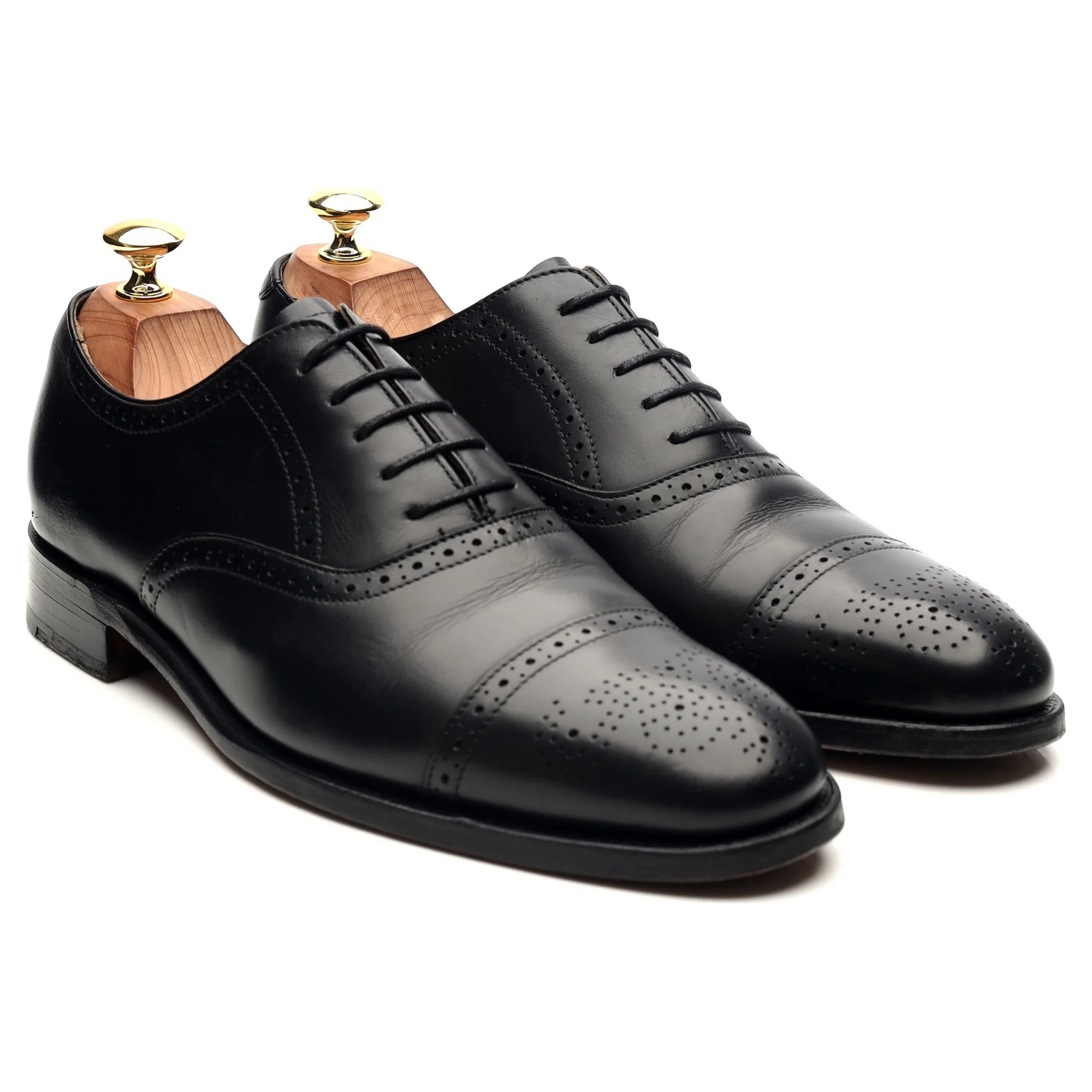 Black Leather Oxford Brogues UK 8 F - Image 7