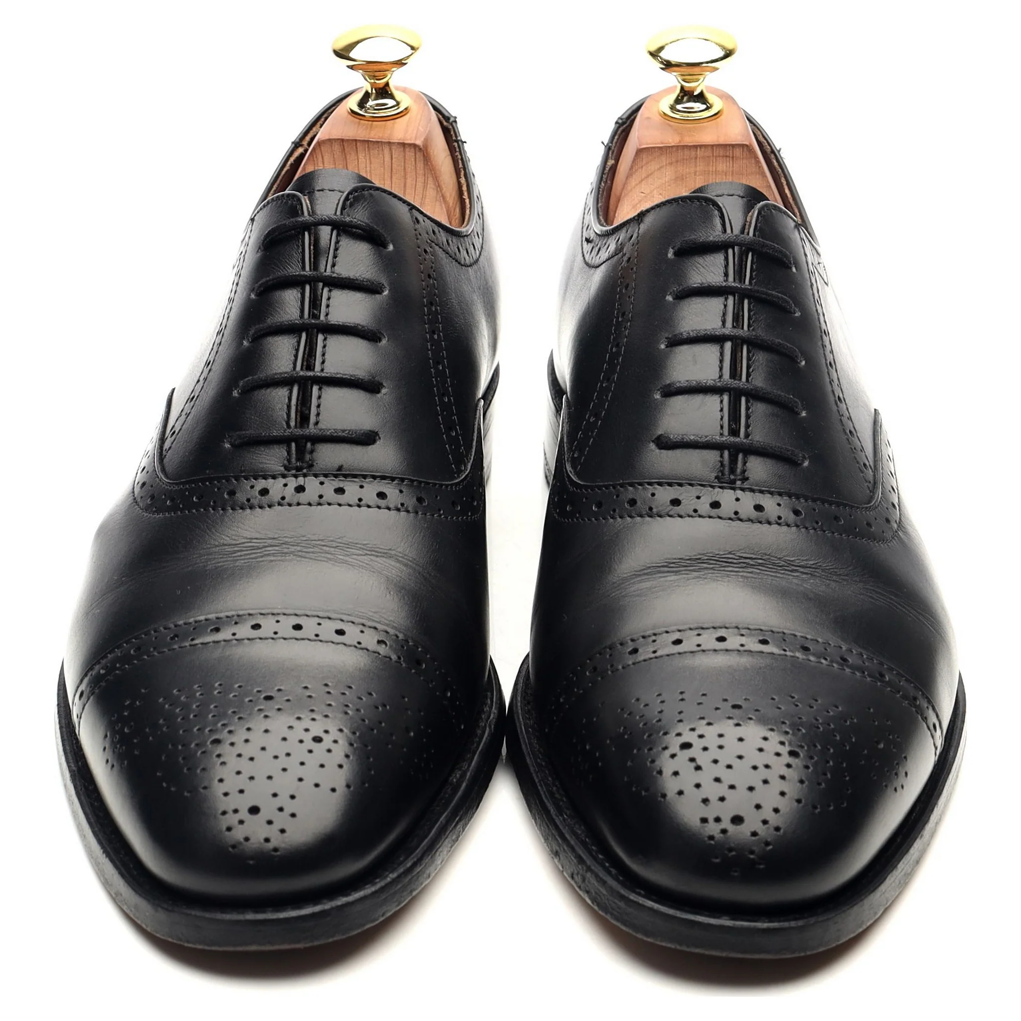 Black Leather Oxford Brogues UK 8 F - Image 9