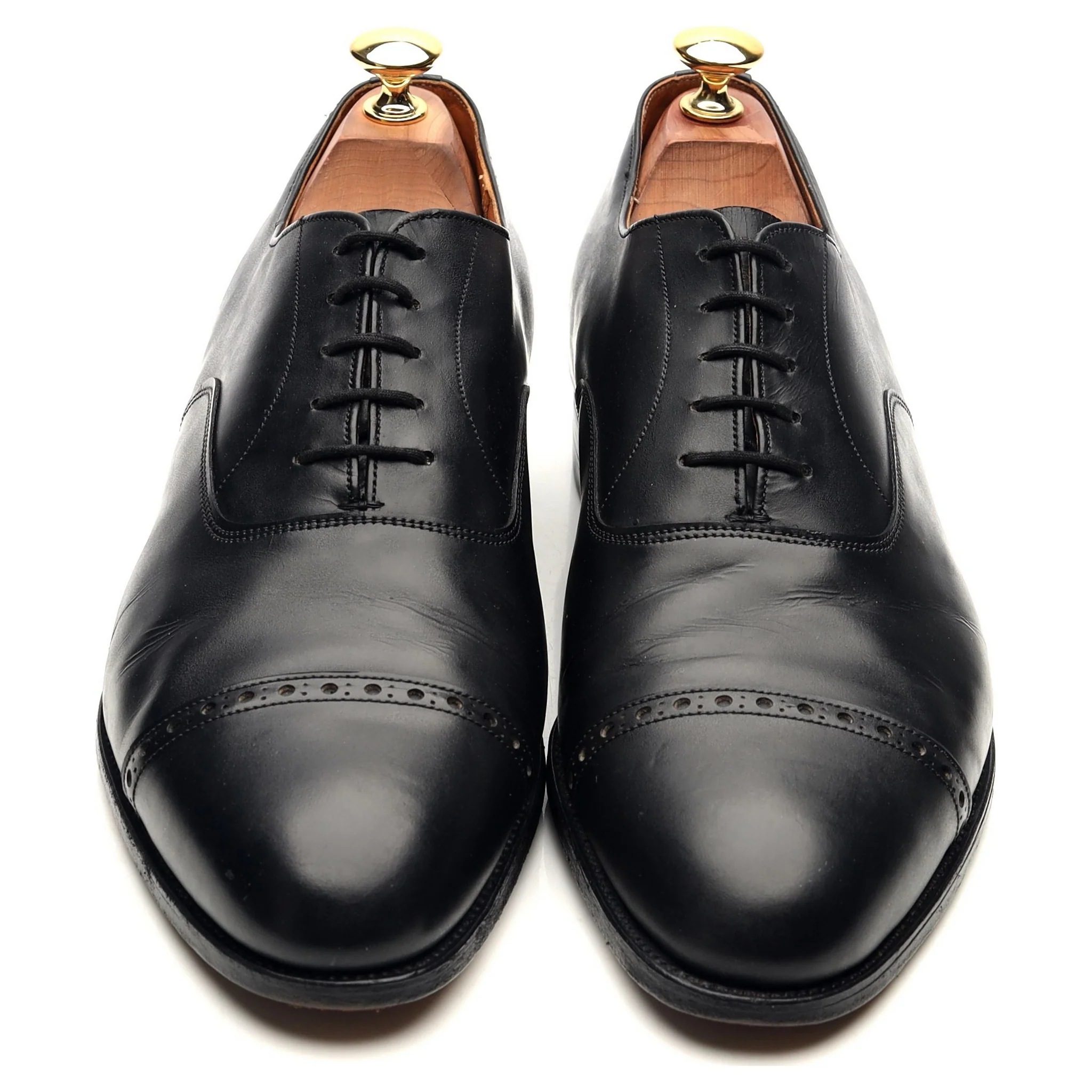 Vintage 'Belmont' Black Leather Oxford UK 9 F - Image 10
