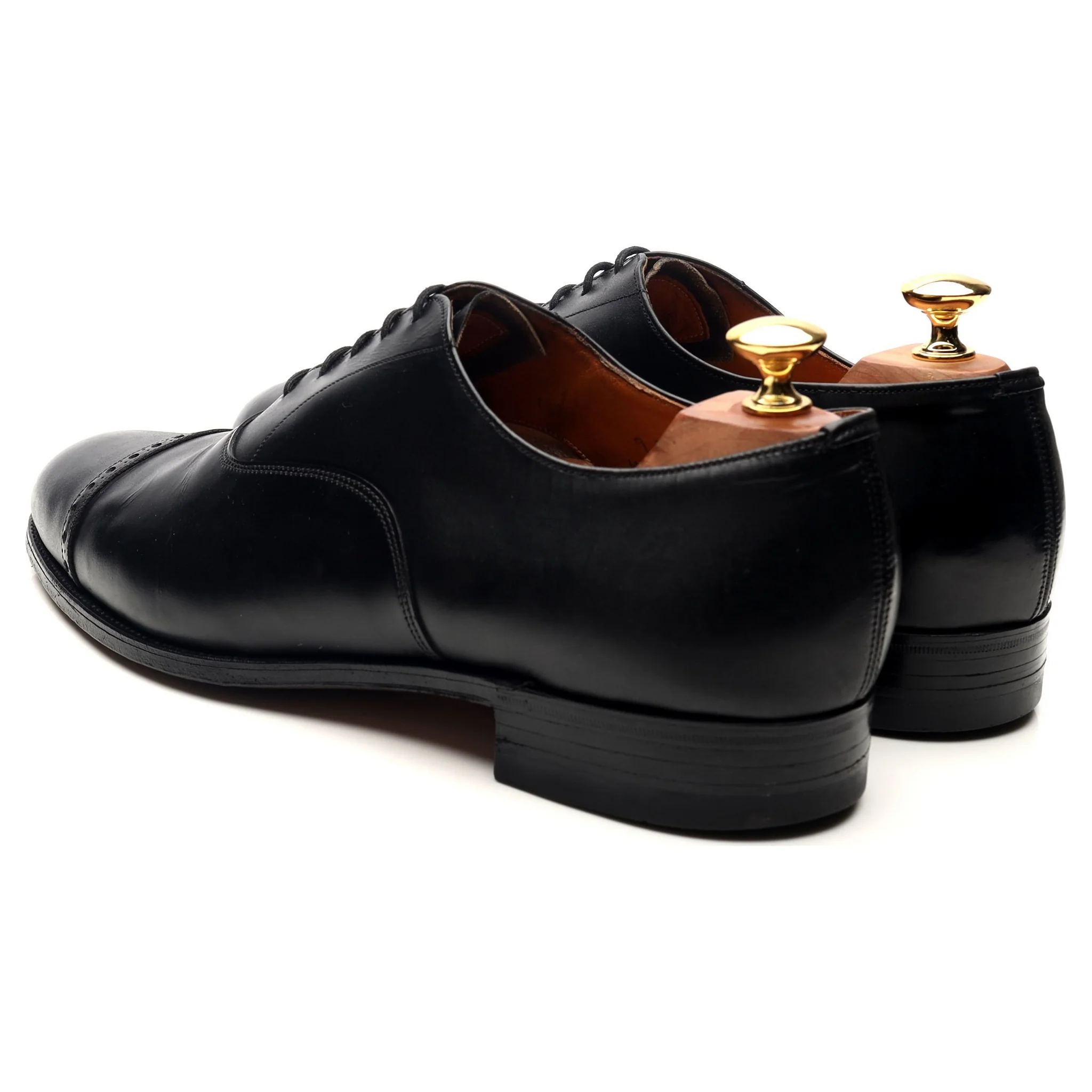 Vintage 'Belmont' Black Leather Oxford UK 9 F - Image 3