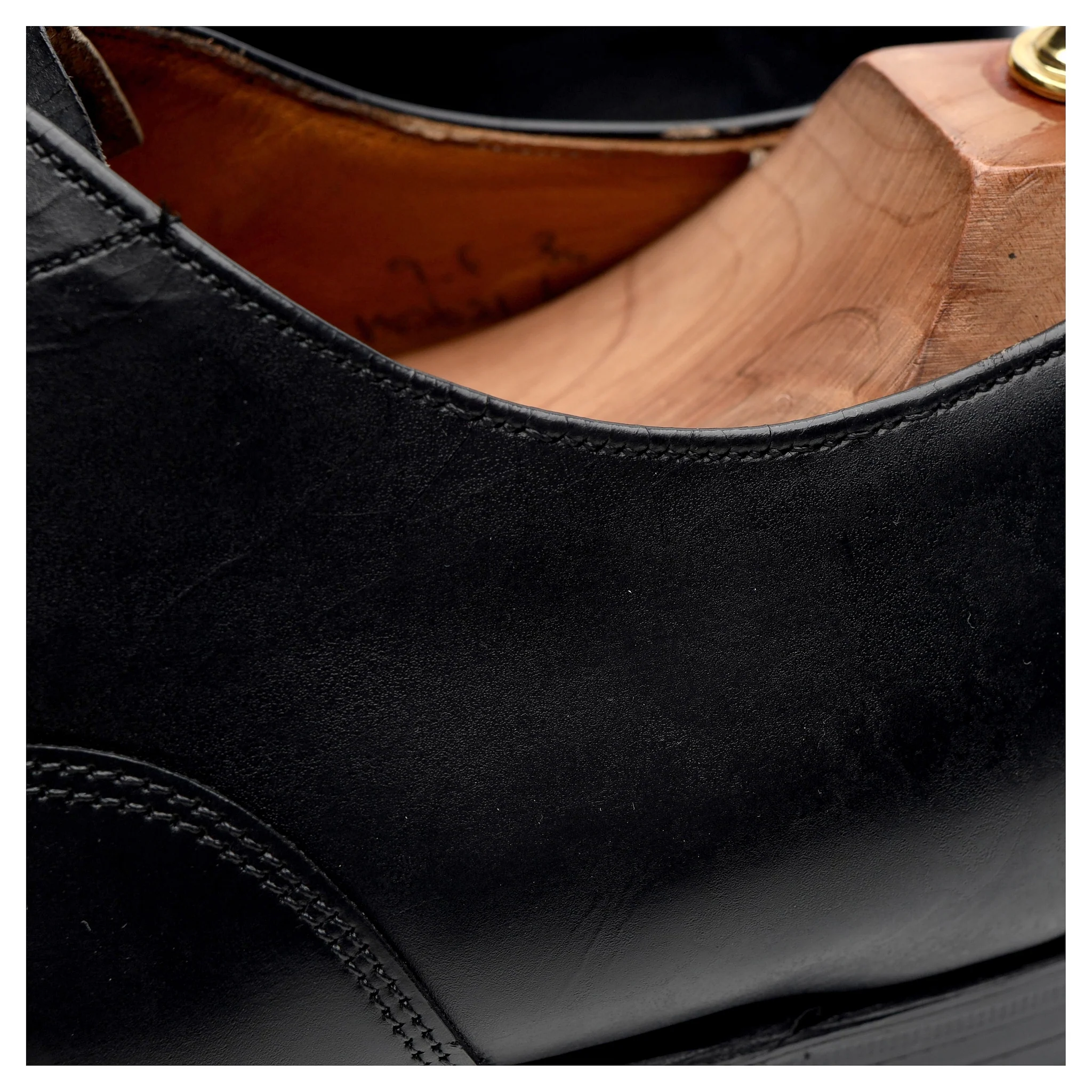 Vintage 'Belmont' Black Leather Oxford UK 9 F - Image 5