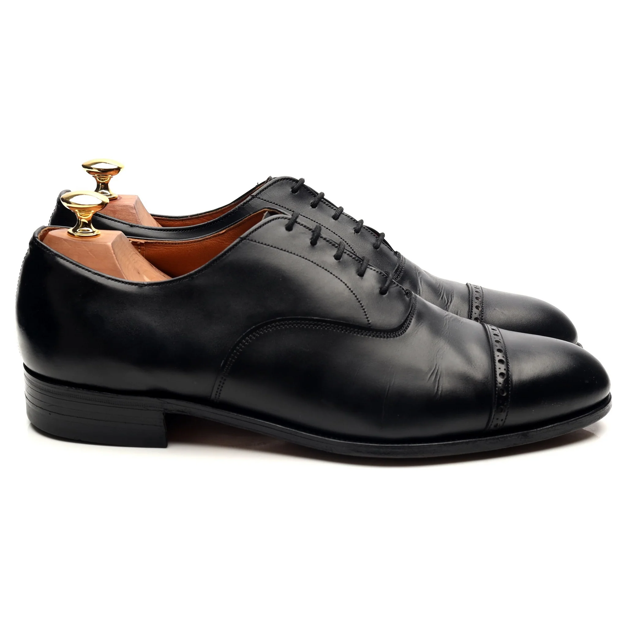 Vintage 'Belmont' Black Leather Oxford UK 9 F - Image 7