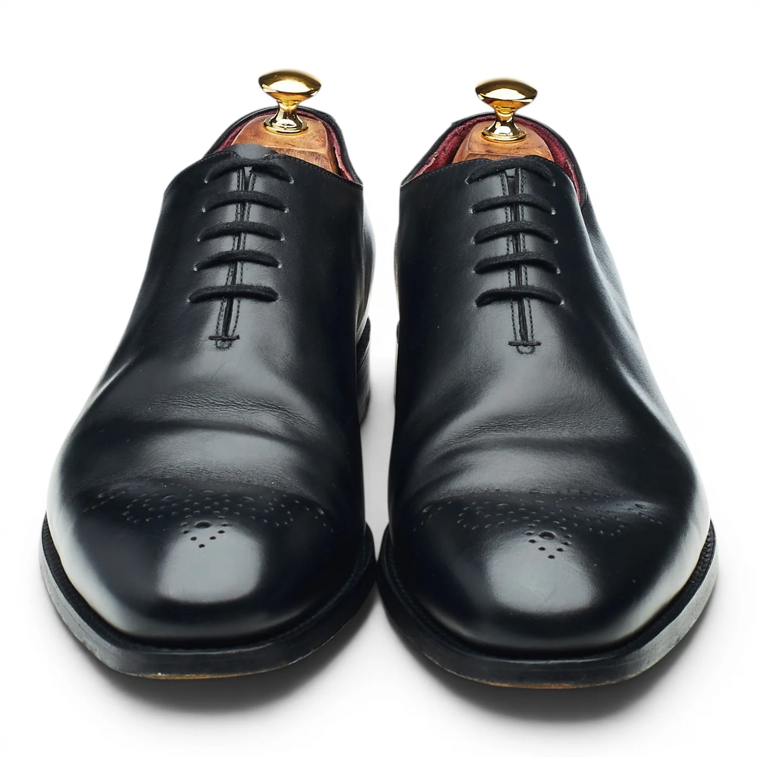 Black Leather Wholecut Oxford UK 11 - Image 2