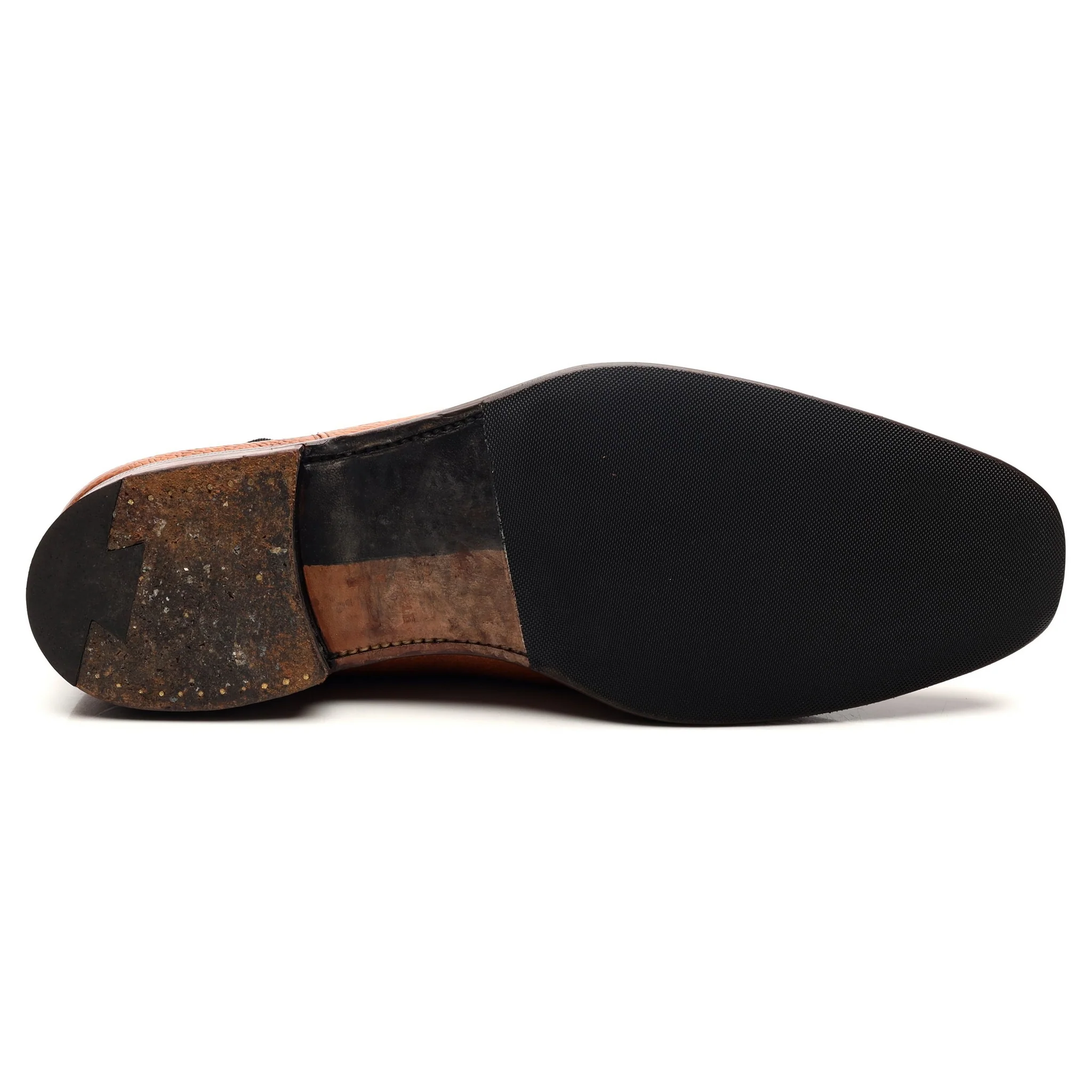 'Black Sole 6' Tan Brown Leather Chelsea Boots UK 8 F - Image 11