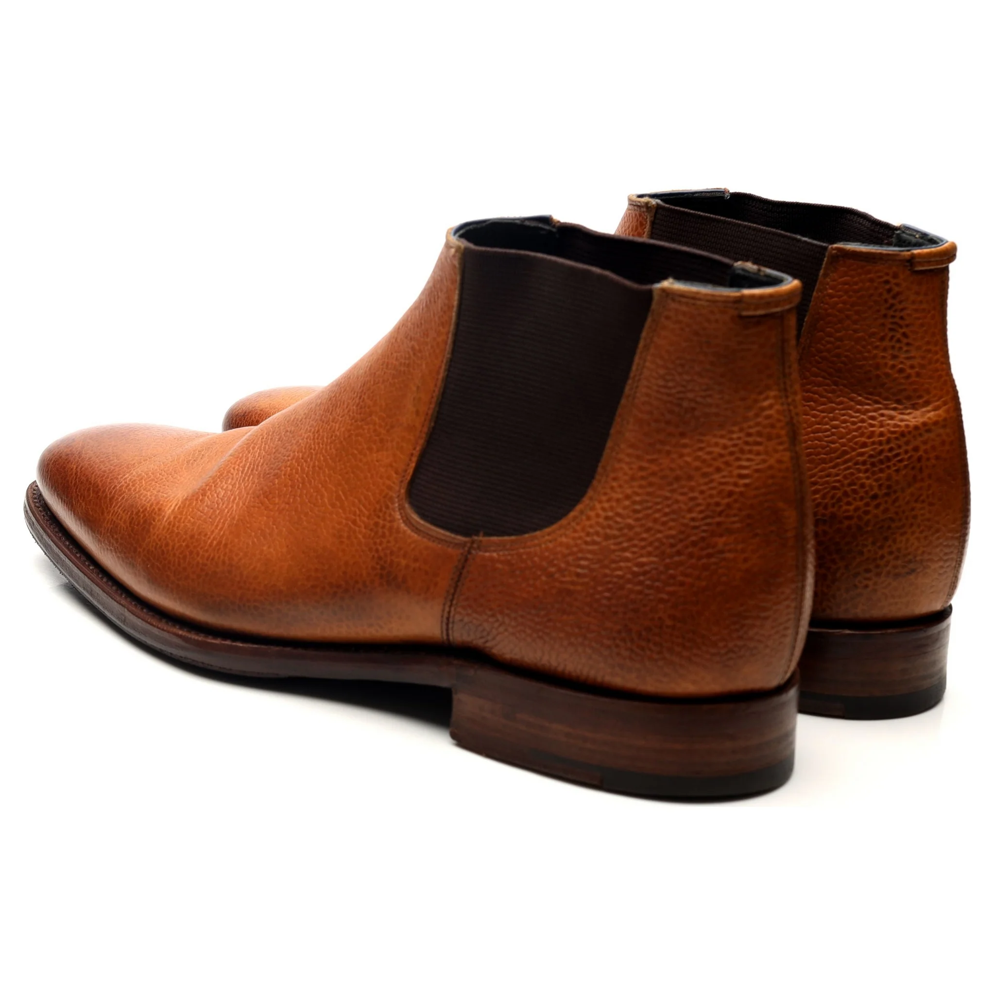 'Black Sole 6' Tan Brown Leather Chelsea Boots UK 8 F - Image 3