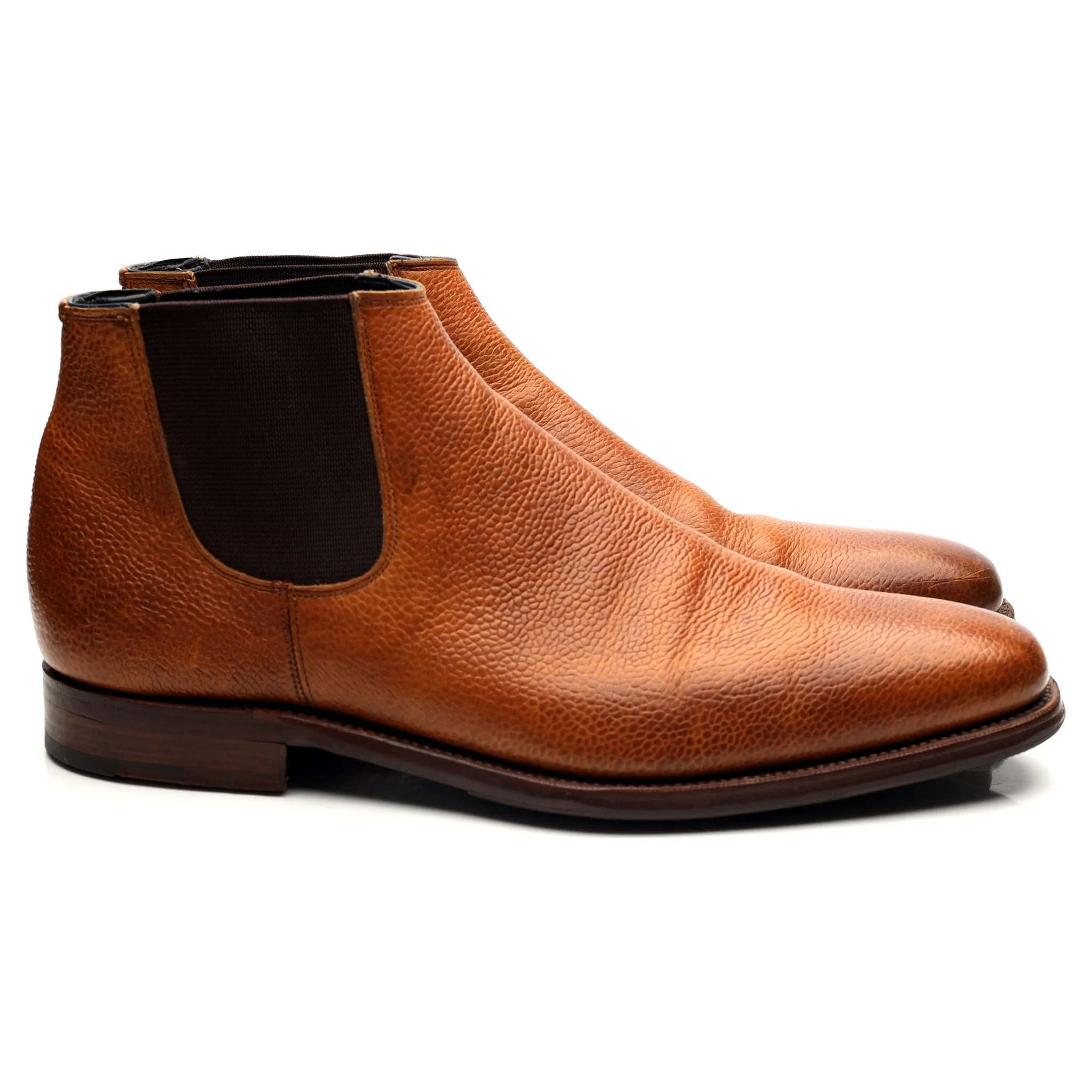 'Black Sole 6' Tan Brown Leather Chelsea Boots UK 8 F - Image 6