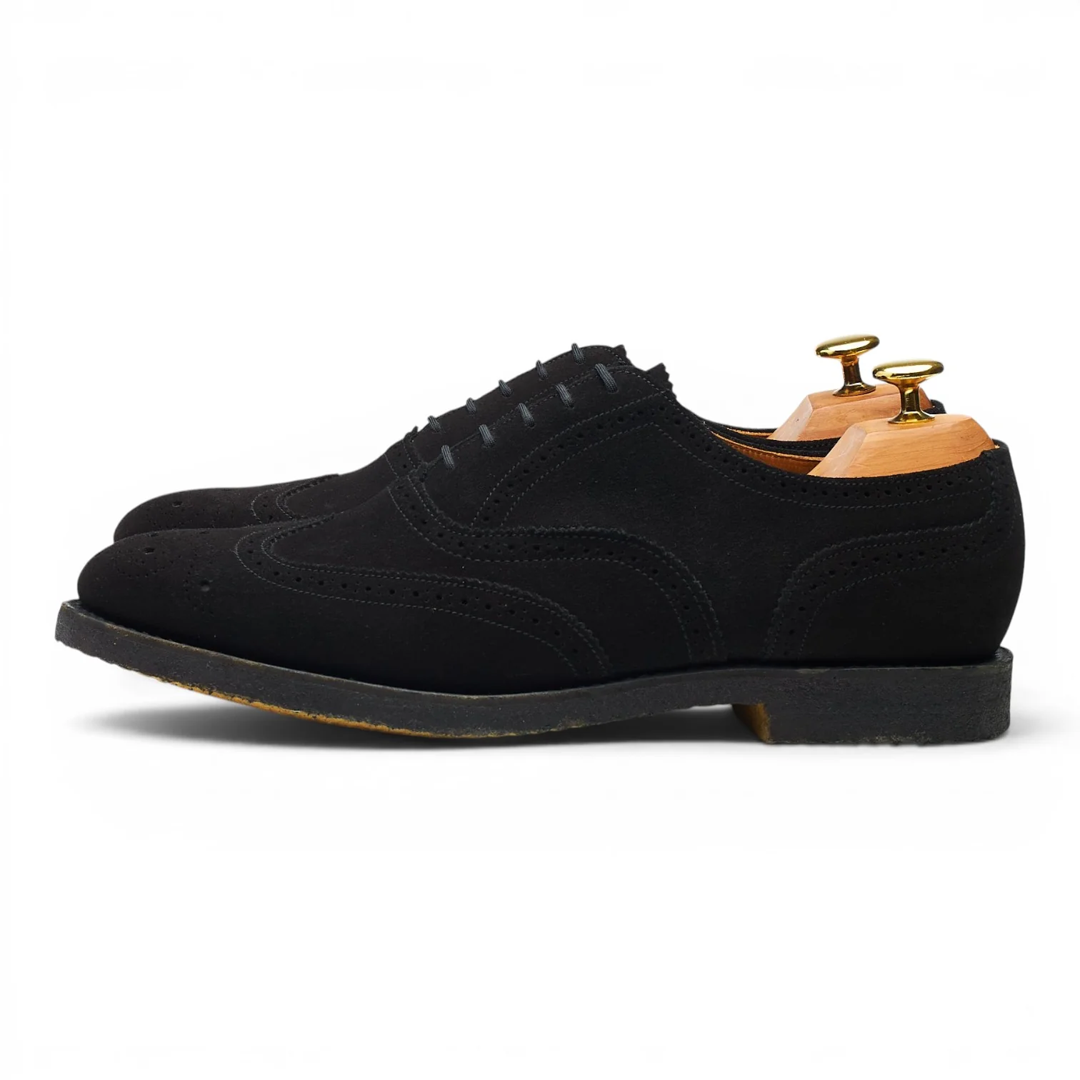 Black Suede Oxford Brogues UK 8.5 F - Image 3