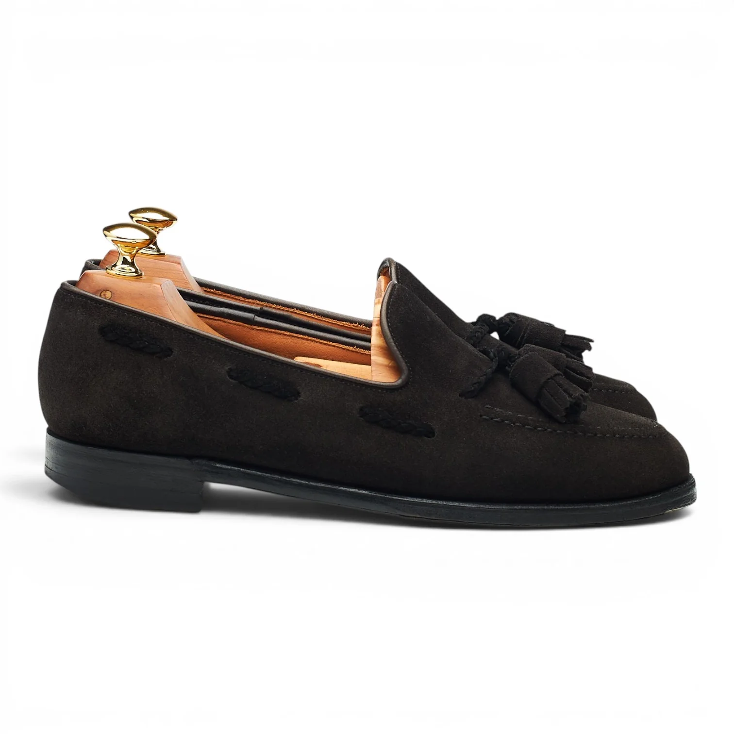 Black Suede Tassel Loafers UK 6.5 EX