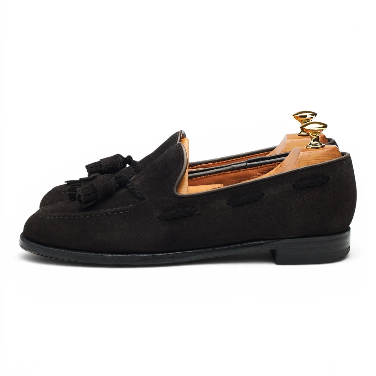 Black Suede Tassel Loafers UK 6.5 EX - Image 3