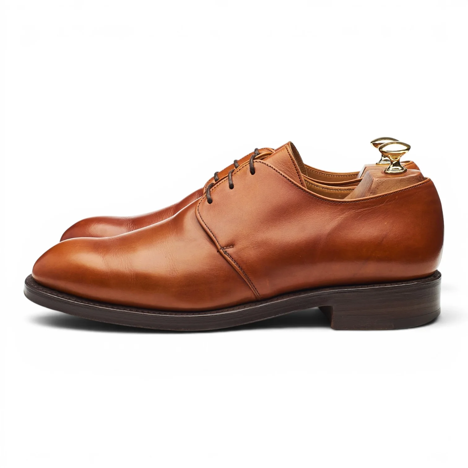 Vintage 'Bobby' Tan Brown Leather Derby UK 9 F - Image 3
