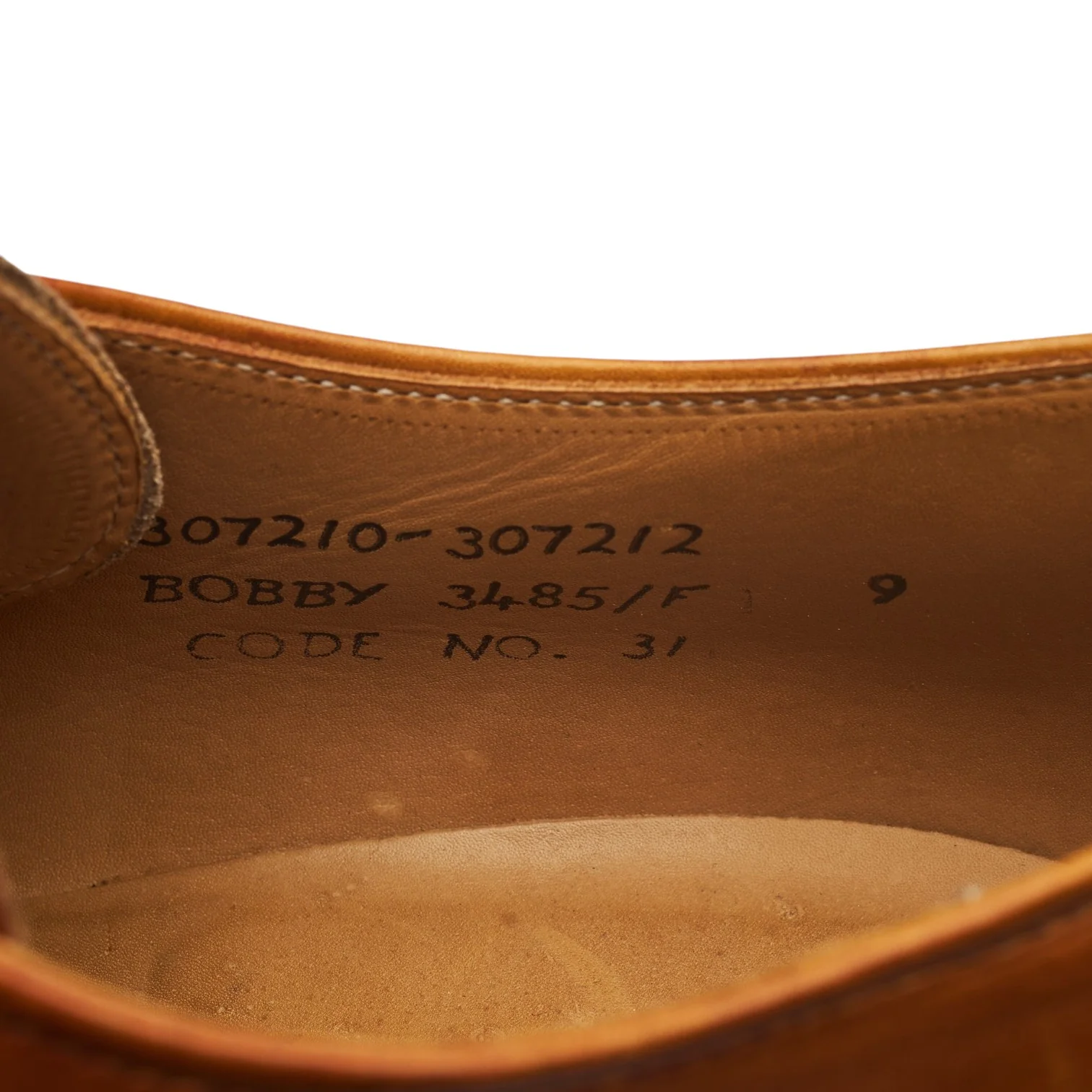 Vintage 'Bobby' Tan Brown Leather Derby UK 9 F - Image 7