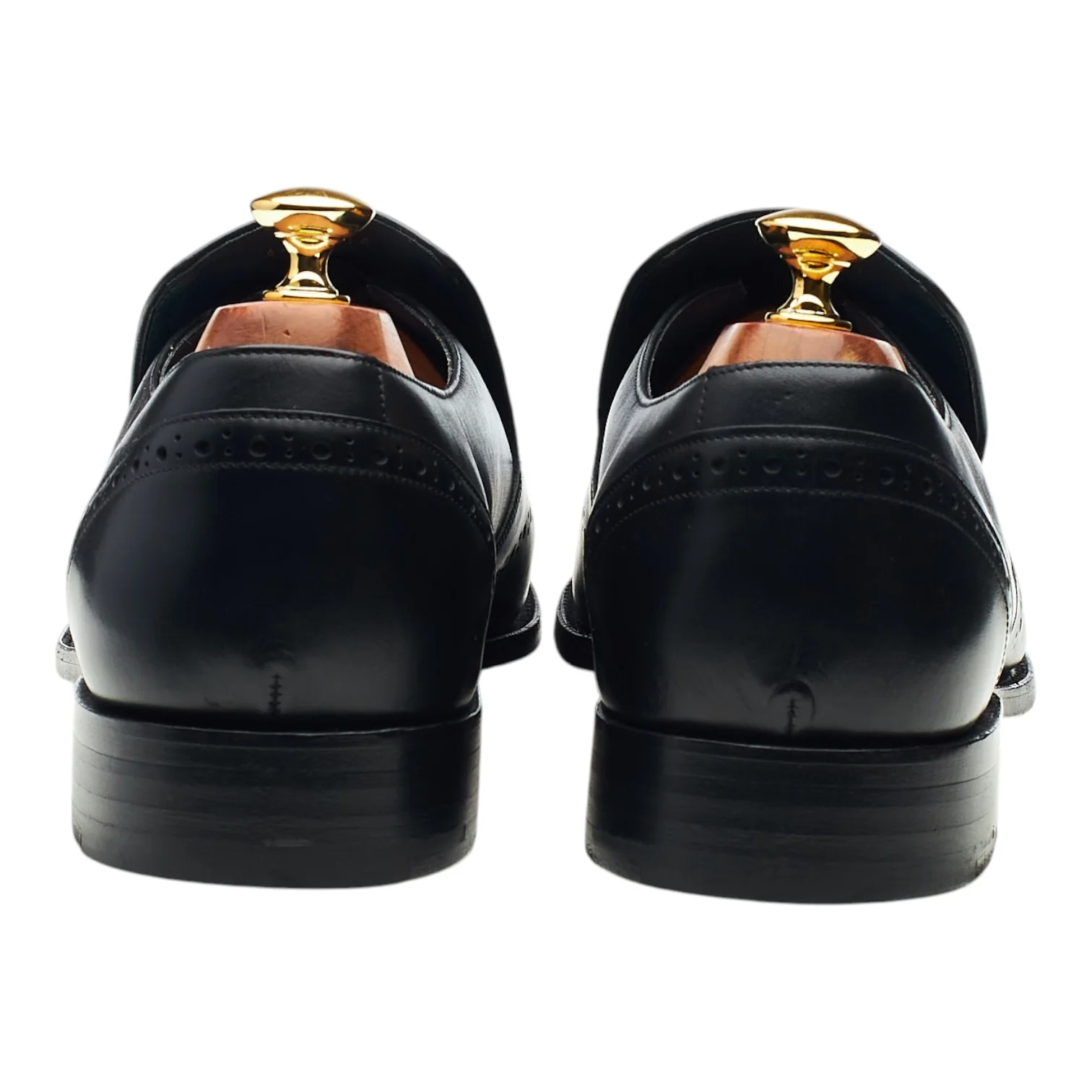'Bourne' Black Leather Slip On Loafers UK 10 F - Image 4