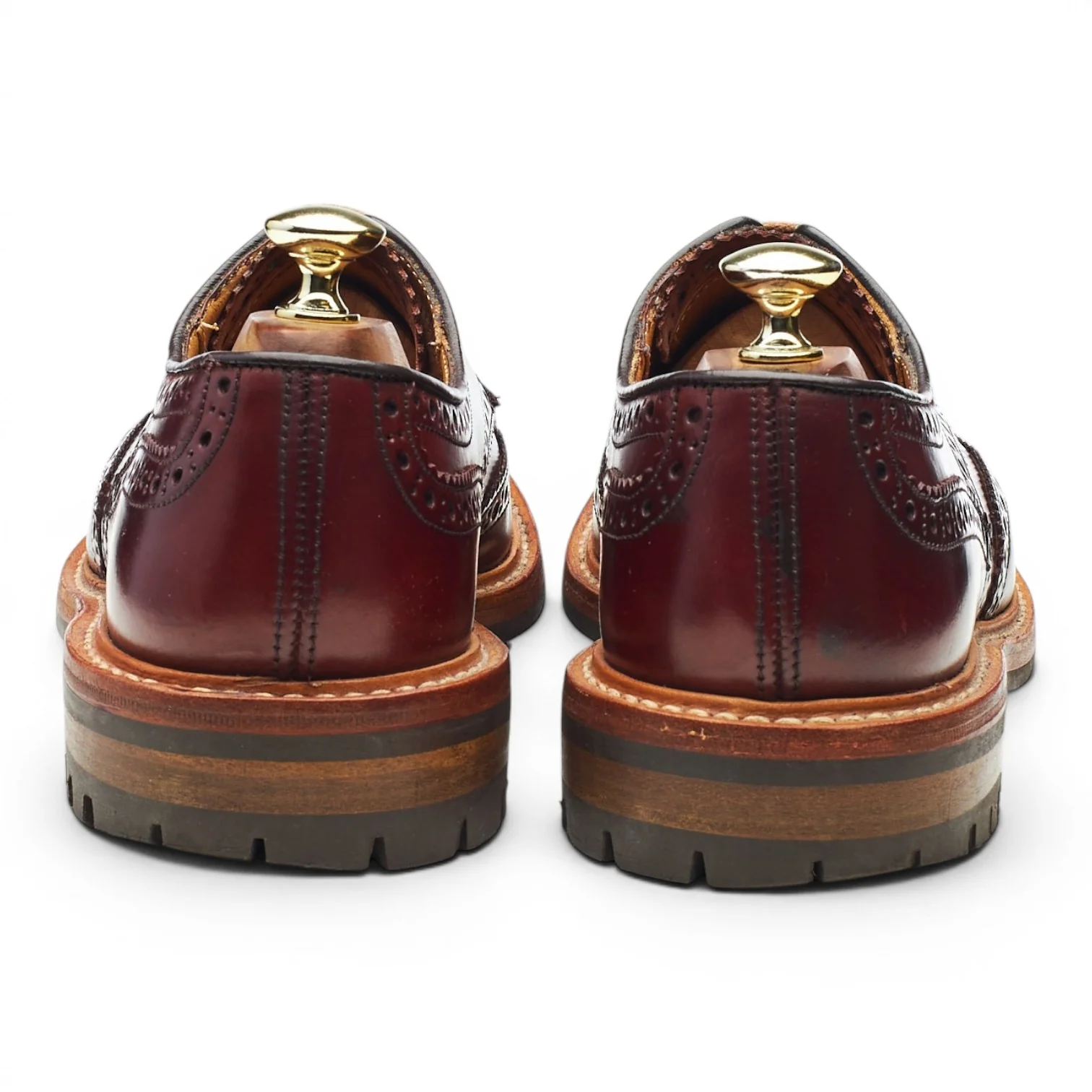 'Bourton' Burgundy Cordovan Leather Derby Brogues UK 7 - Image 4