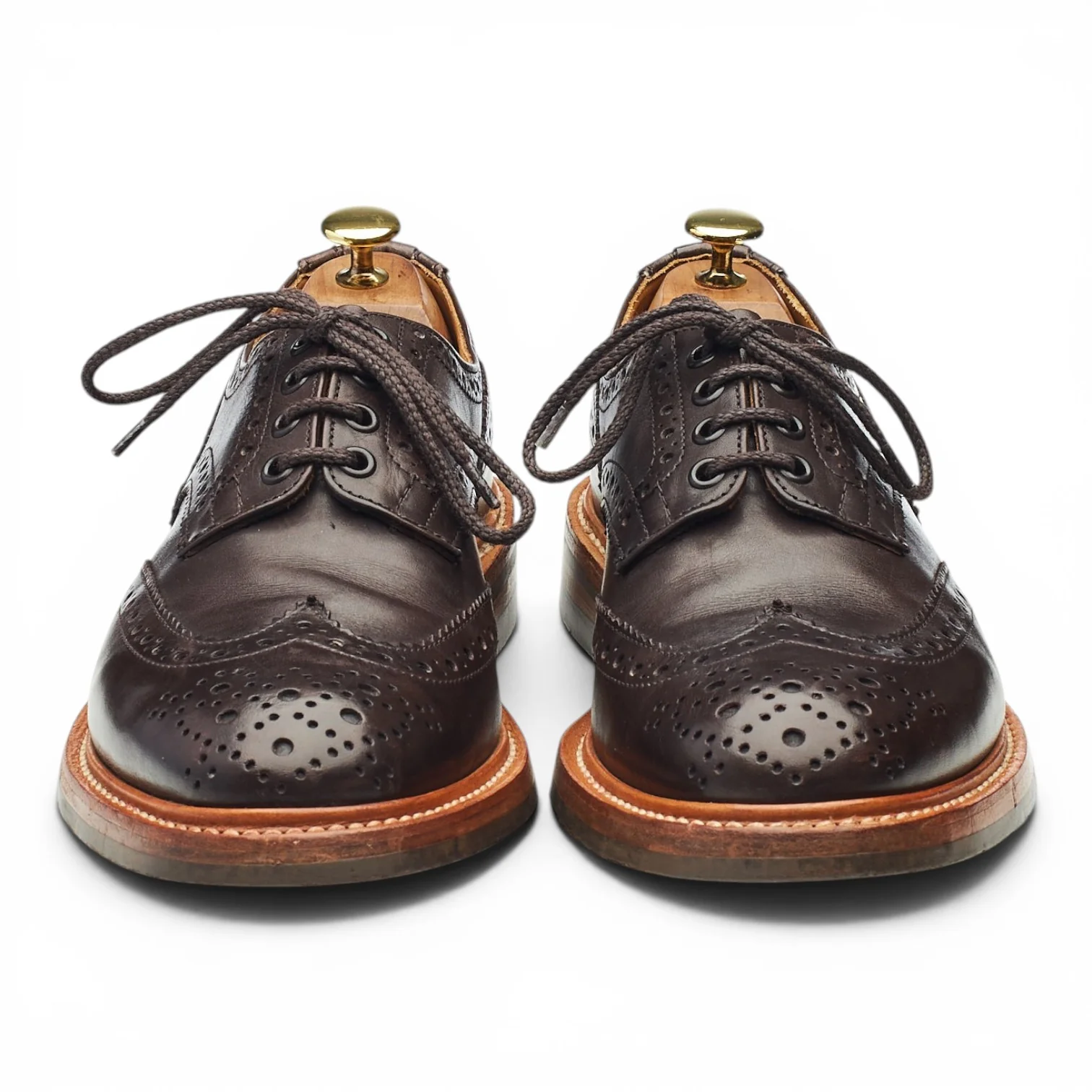 'Bourton' Dark Brown Leather Derby Brogues UK 8 - Image 2