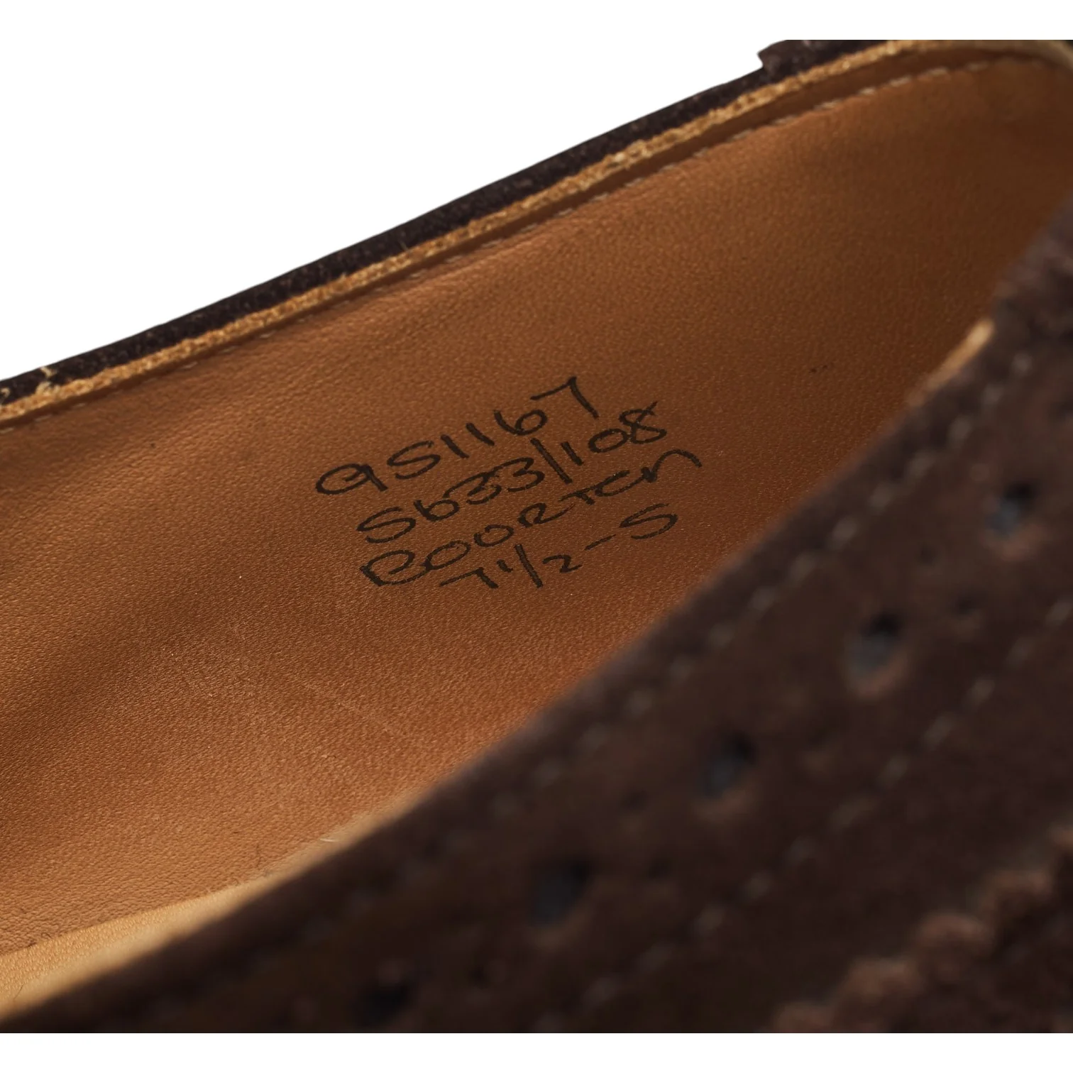 'Bourton' Dark Brown Suede Derby Brogues UK 7.5 - Image 7