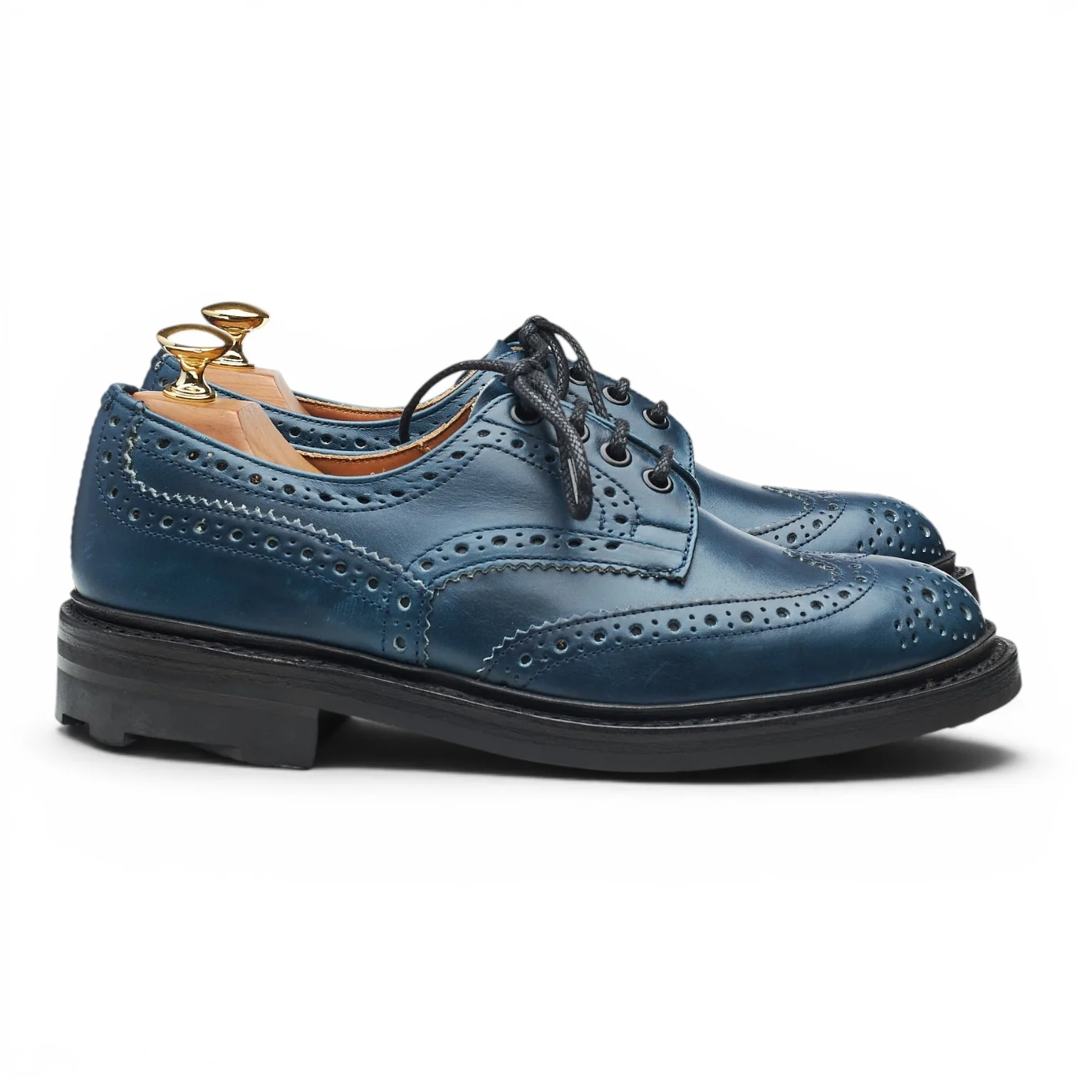 Herring 'Bourton' Blue Leather Derby Brogues UK 6