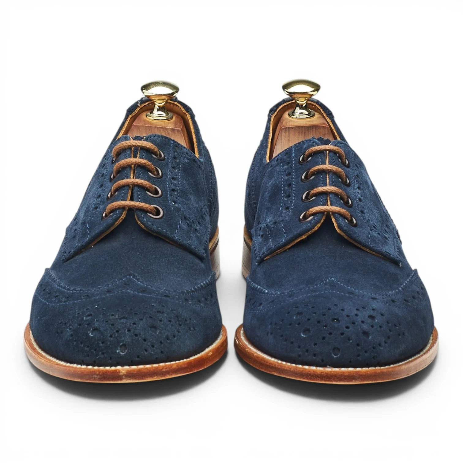 'Bourton' Blue Suede Derby Brogues UK 7.5 - Image 2