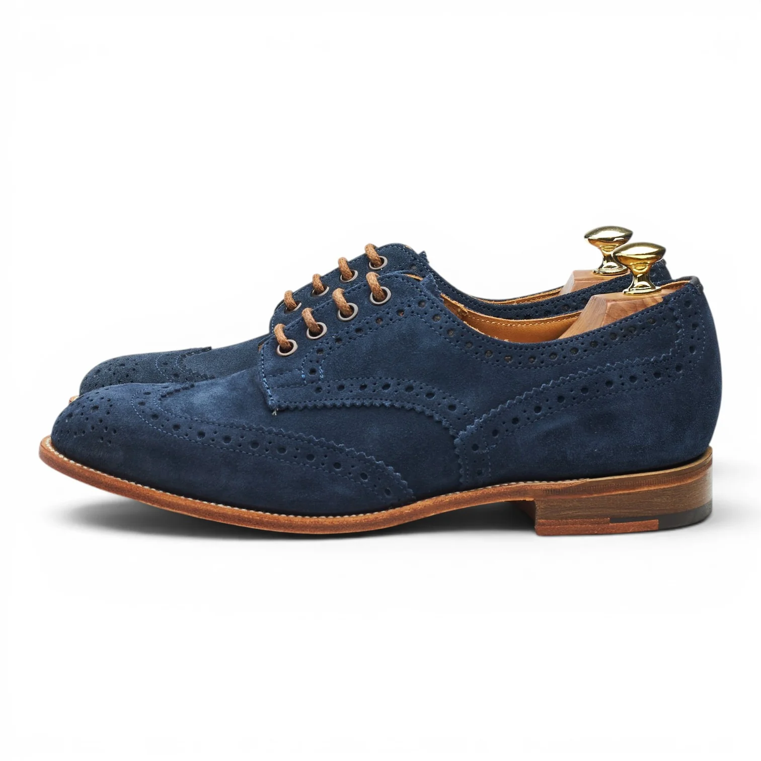 'Bourton' Blue Suede Derby Brogues UK 7.5 - Image 3