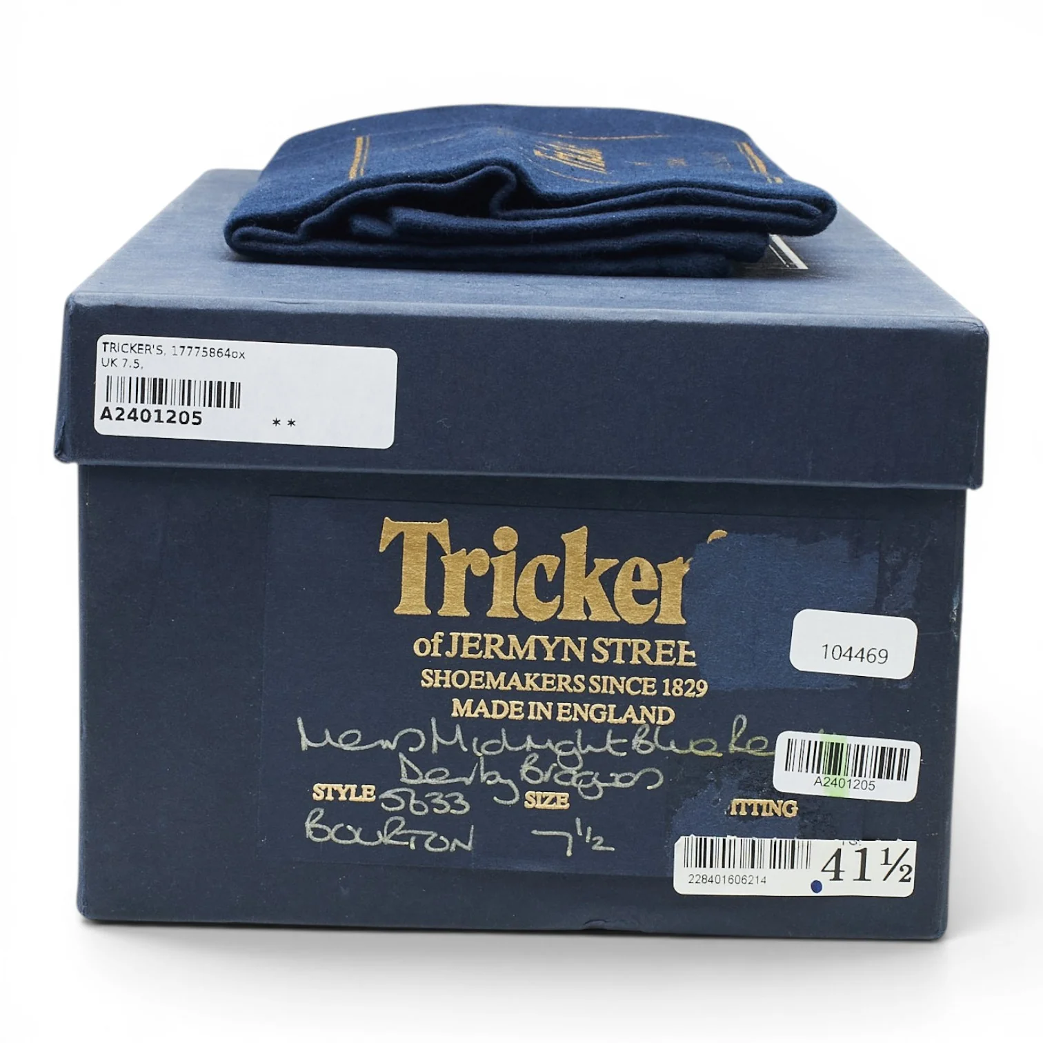 'Bourton' Blue Suede Derby Brogues UK 7.5 - Image 8