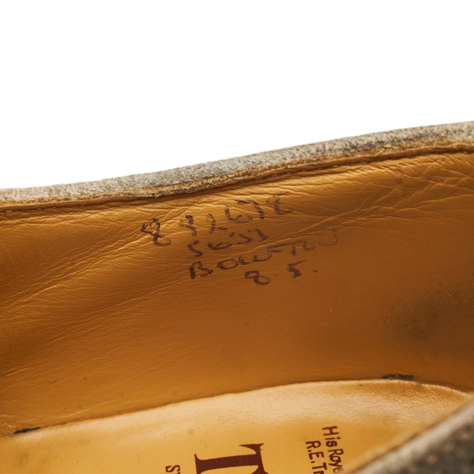 'Bourton' Stone Waxed Suede Derby Brogues UK 8 - Image 8