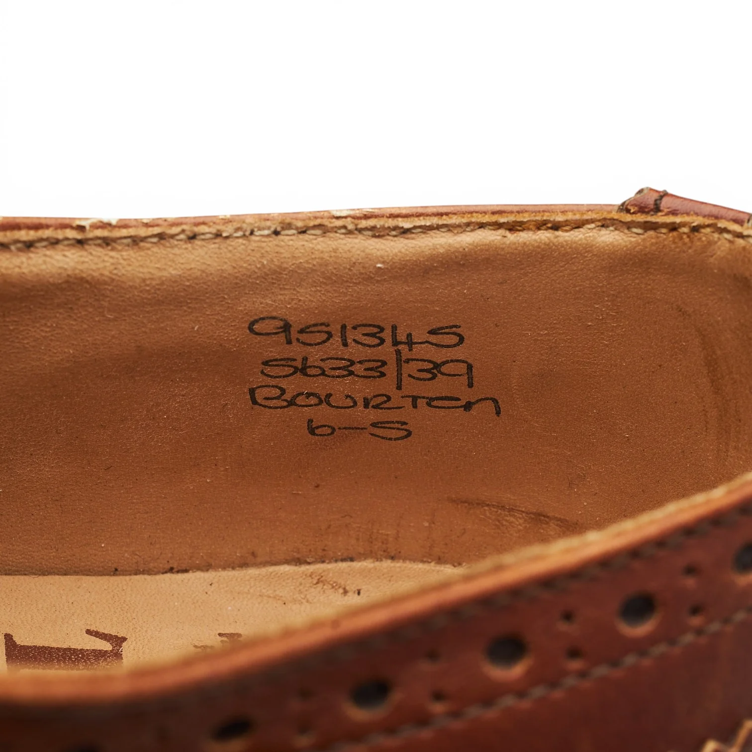 'Bourton' Tan Brown Leather Derby Brogues UK 6 - Image 7