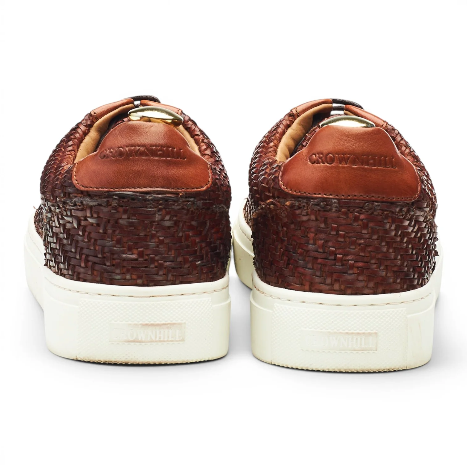 'Brody' Brown Braided Leather Sneakers UK 8.5 - Image 4