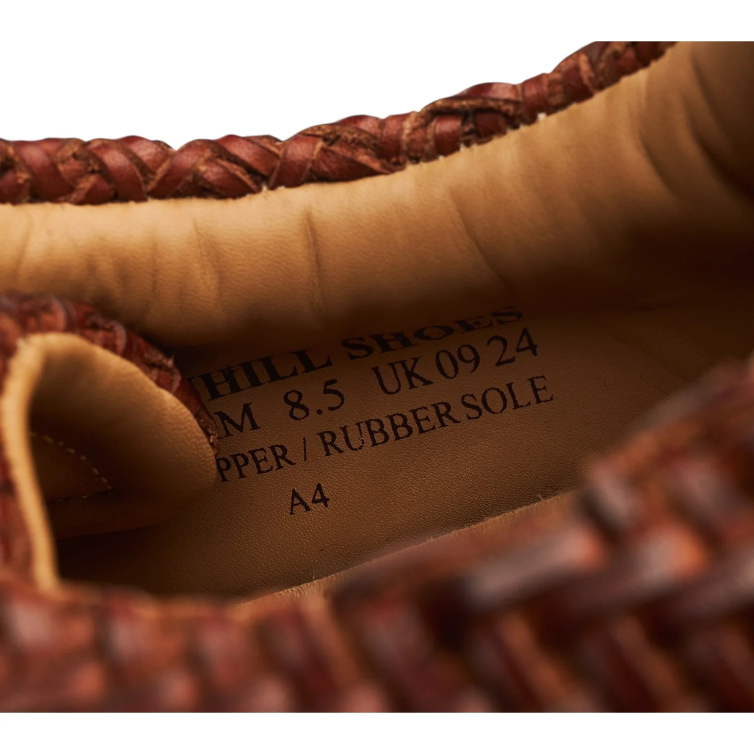 'Brody' Brown Braided Leather Sneakers UK 8.5 - Image 7