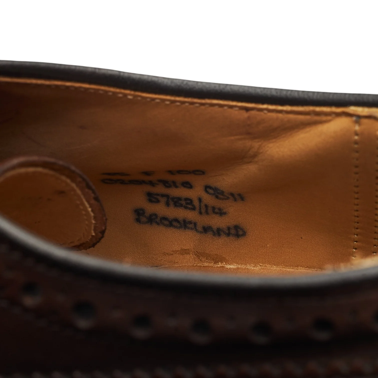 'Brookland' Dark Brown Leather Derby Brogues UK 8.5 F - Image 7