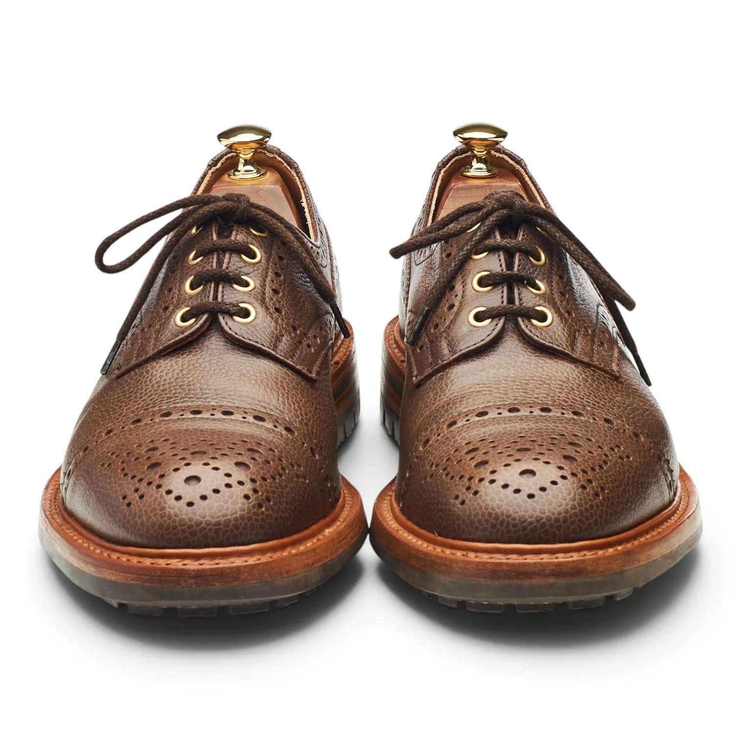 '7047' Brown Grain Leather Derby Brogues UK 9 - Image 2
